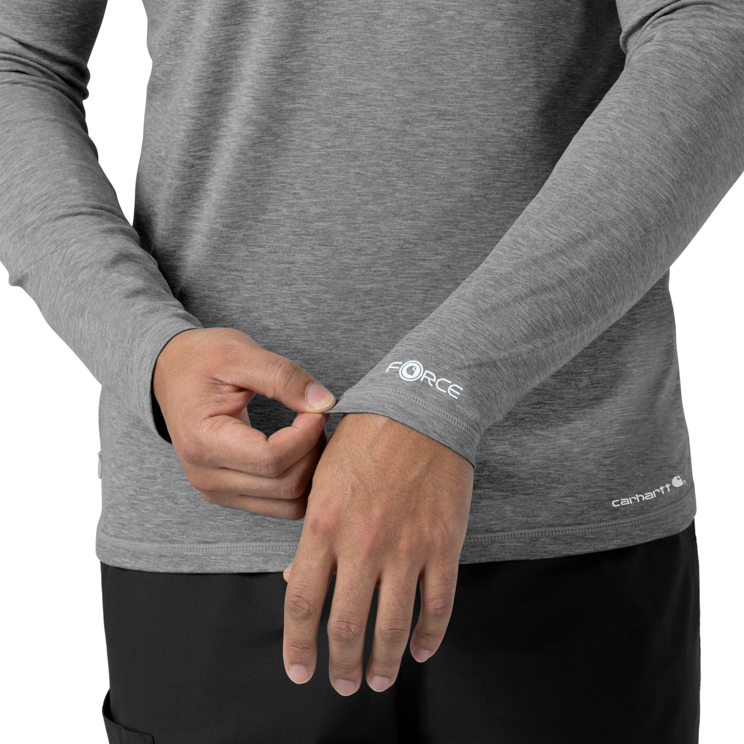 Carhartt Force Men's Performance Long Sleeve Tee - Grey Heather - Image 7
