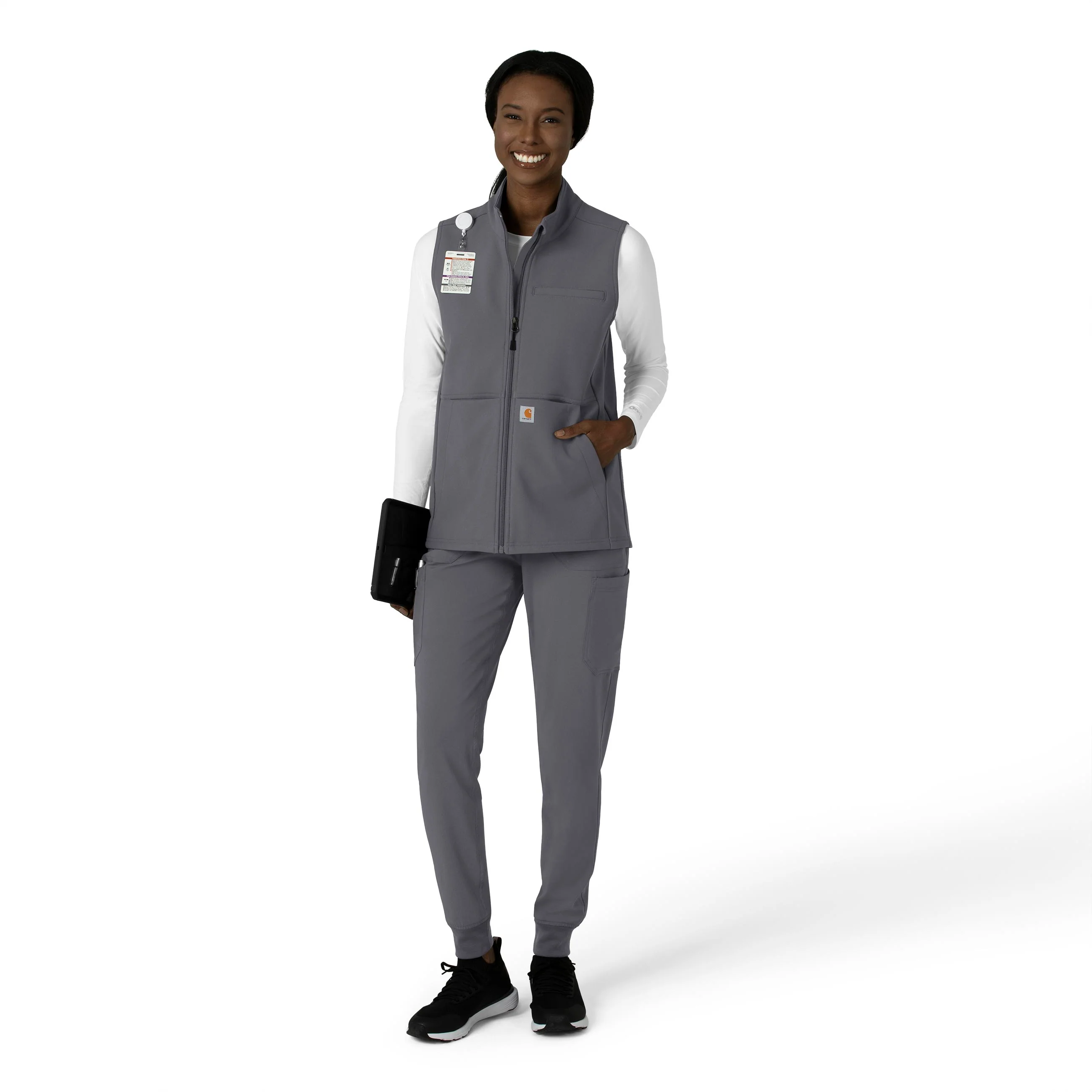 Carhartt Rugged Flex Women's Bonded Fleece Vest - Pewter - Image 3