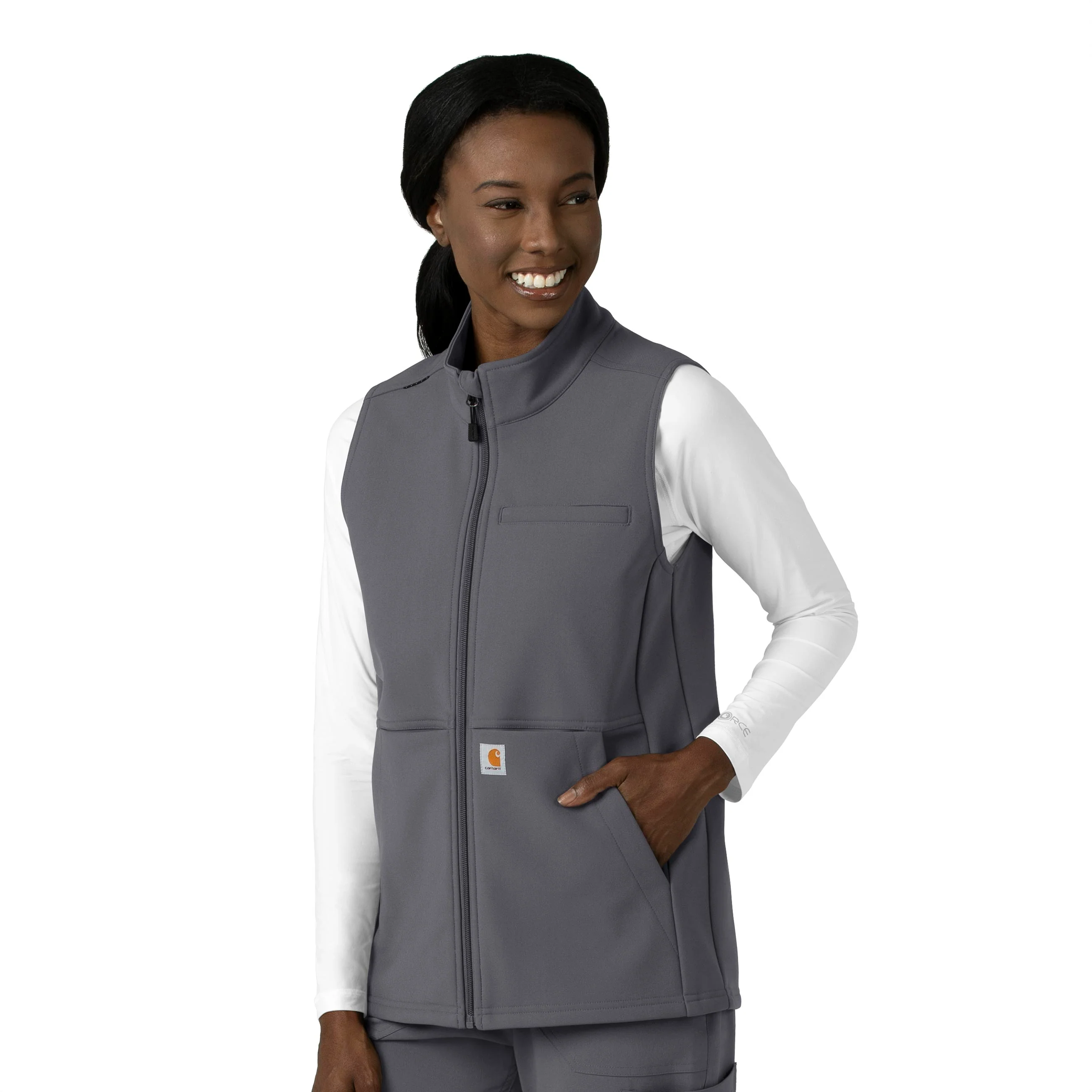 Carhartt Rugged Flex Women's Bonded Fleece Vest - Pewter - Image 4