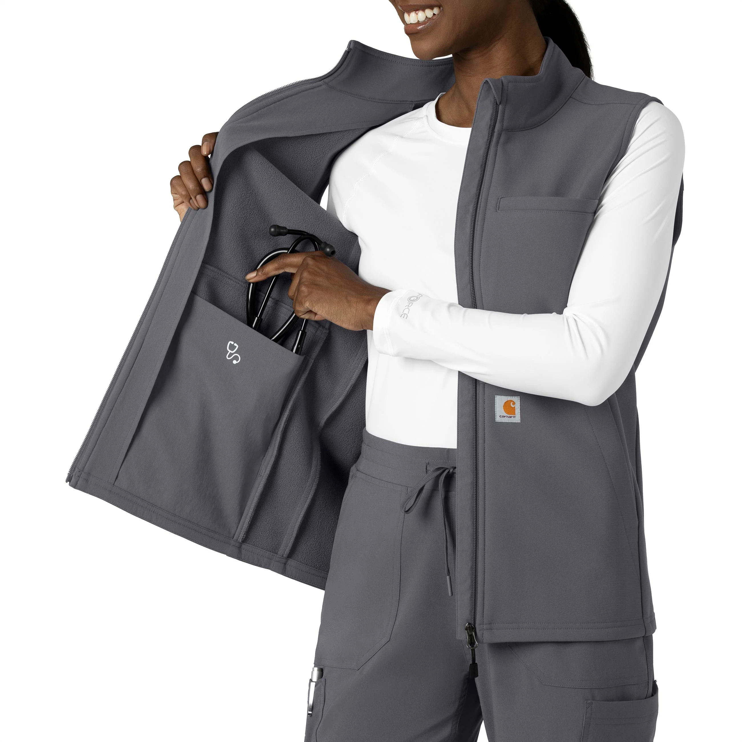 Carhartt Rugged Flex Women's Bonded Fleece Vest - Pewter - Image 8