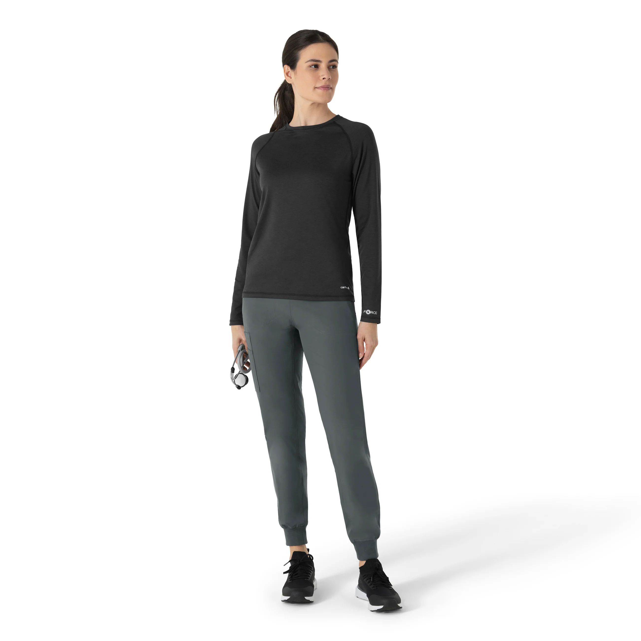 Carhartt Force Women's Performance Long Sleeve Tee - Black Heather - Image 3
