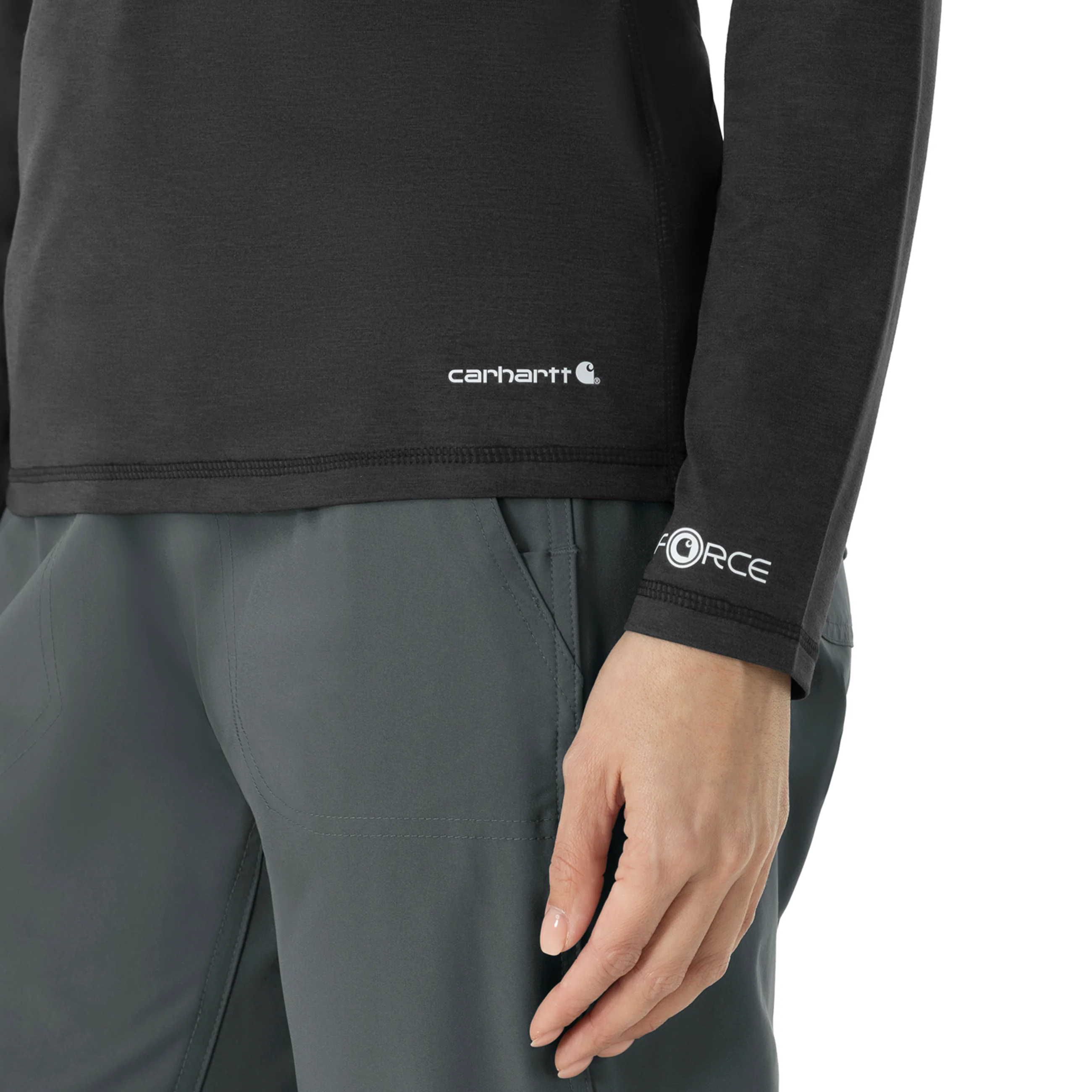 Carhartt Force Women's Performance Long Sleeve Tee - Black Heather - Image 6