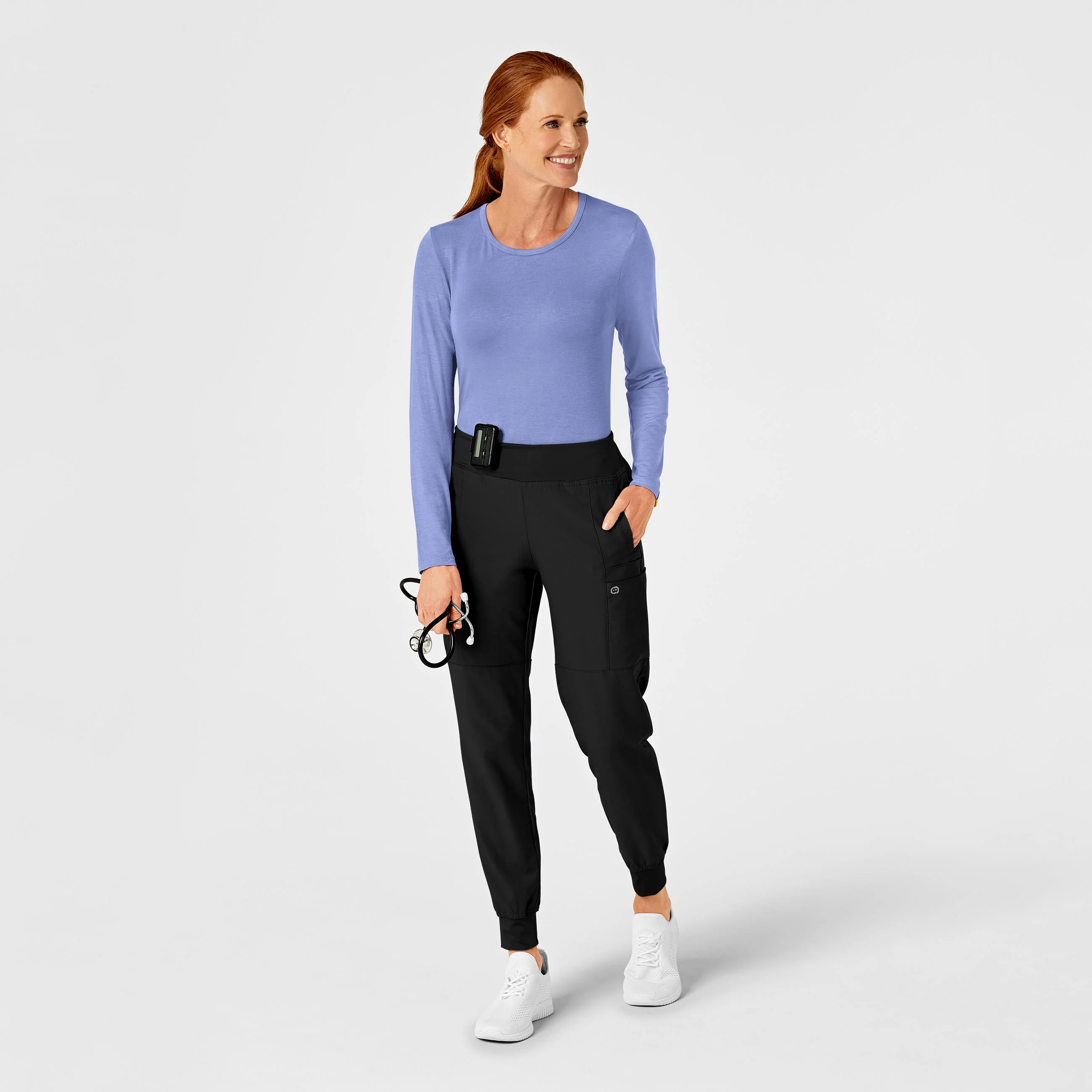 Long Sleeve Silky Tee - Ceil Blue - Image 3
