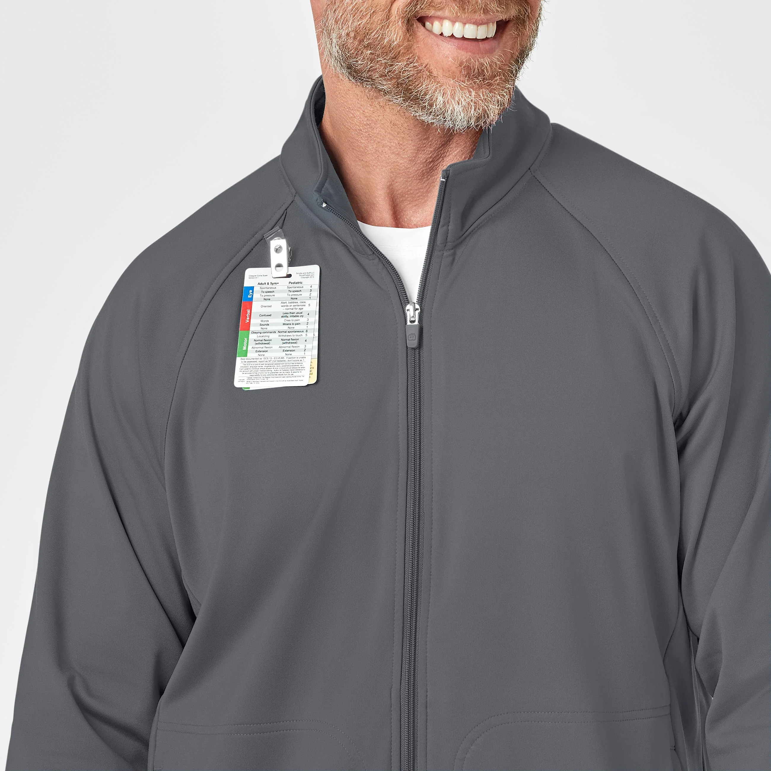 Men's Fleece Full Zip Jacket - Pewter - Image 6