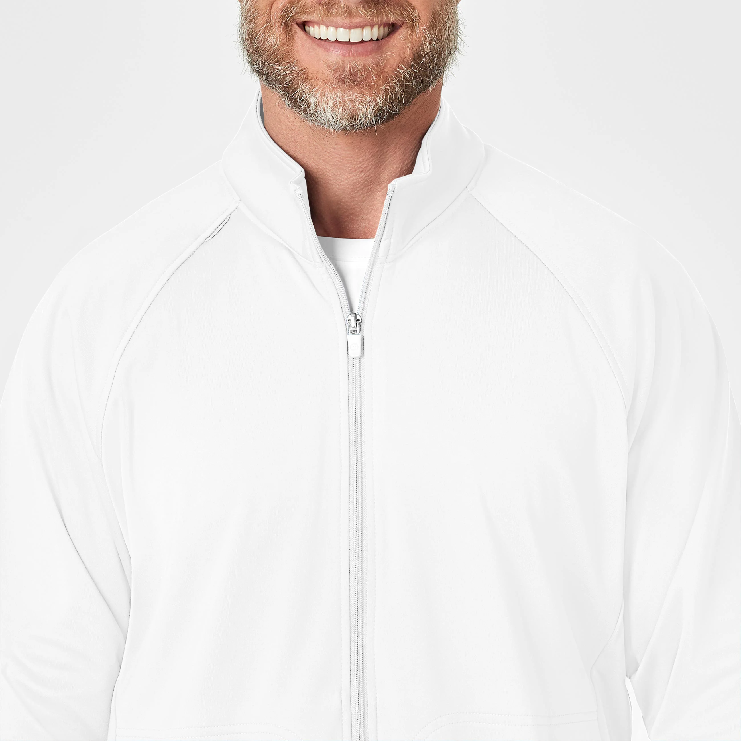 Men's Fleece Full Zip Jacket - White - Image 5