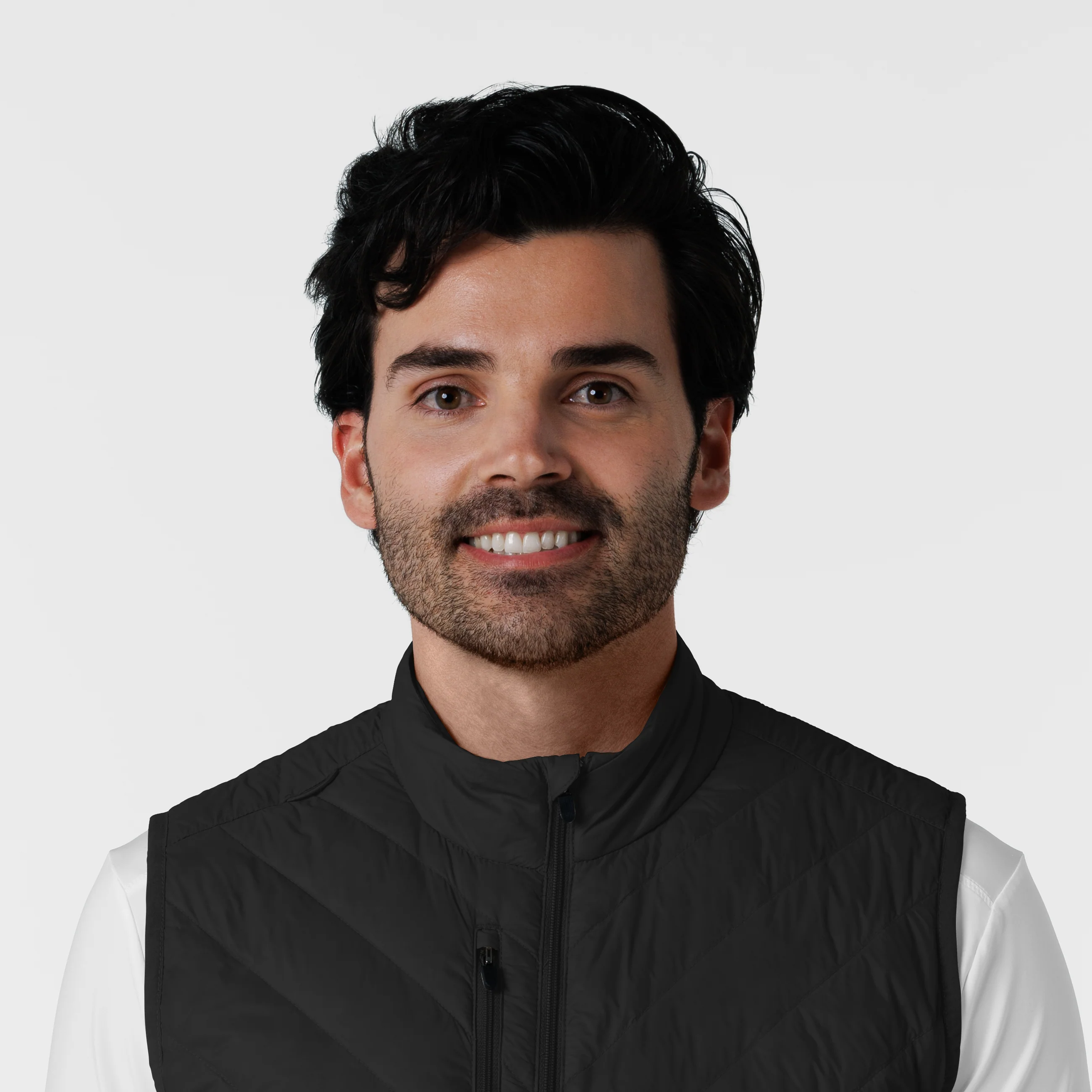 Men's Quilted Scrub Vest - Black - Image 5