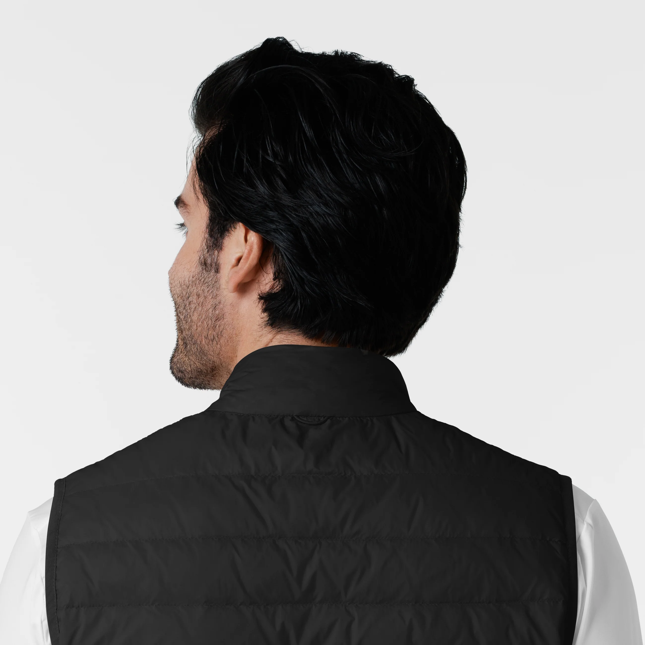 Men's Quilted Scrub Vest - Black - Image 6