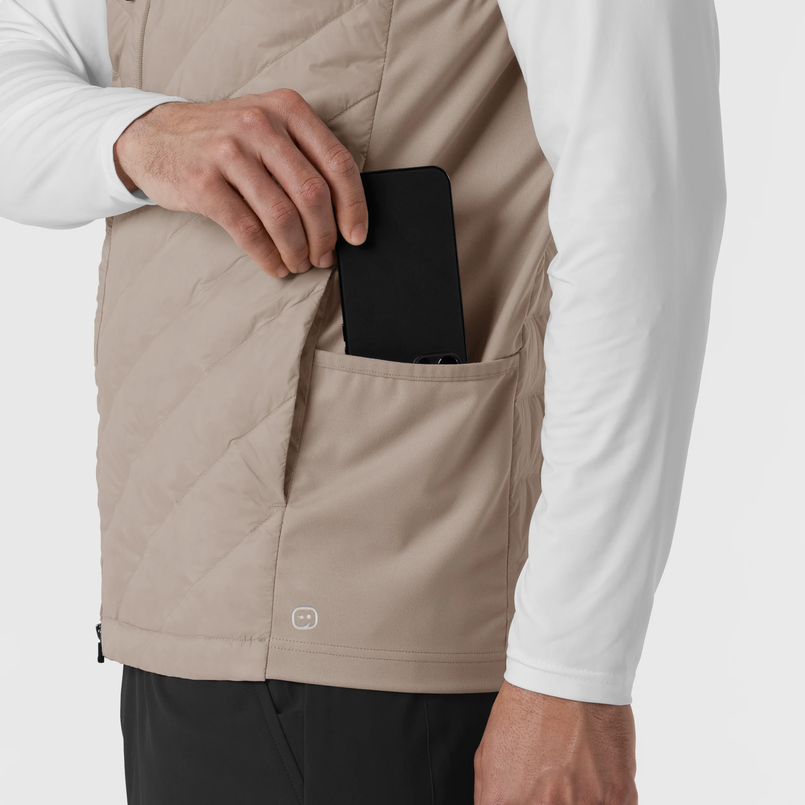 Men's Quilted Scrub Vest - Haze - Image 11
