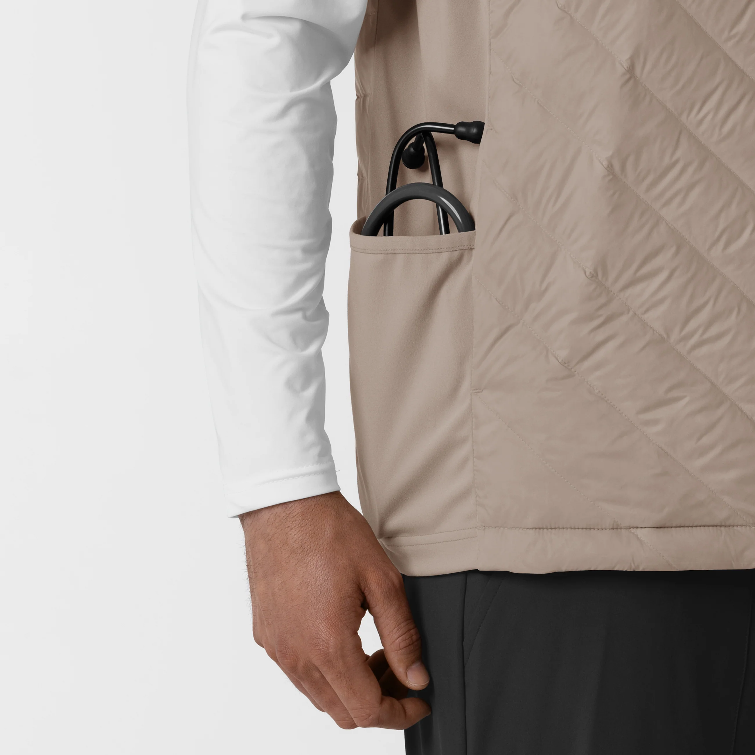 Men's Quilted Scrub Vest - Haze - Image 13