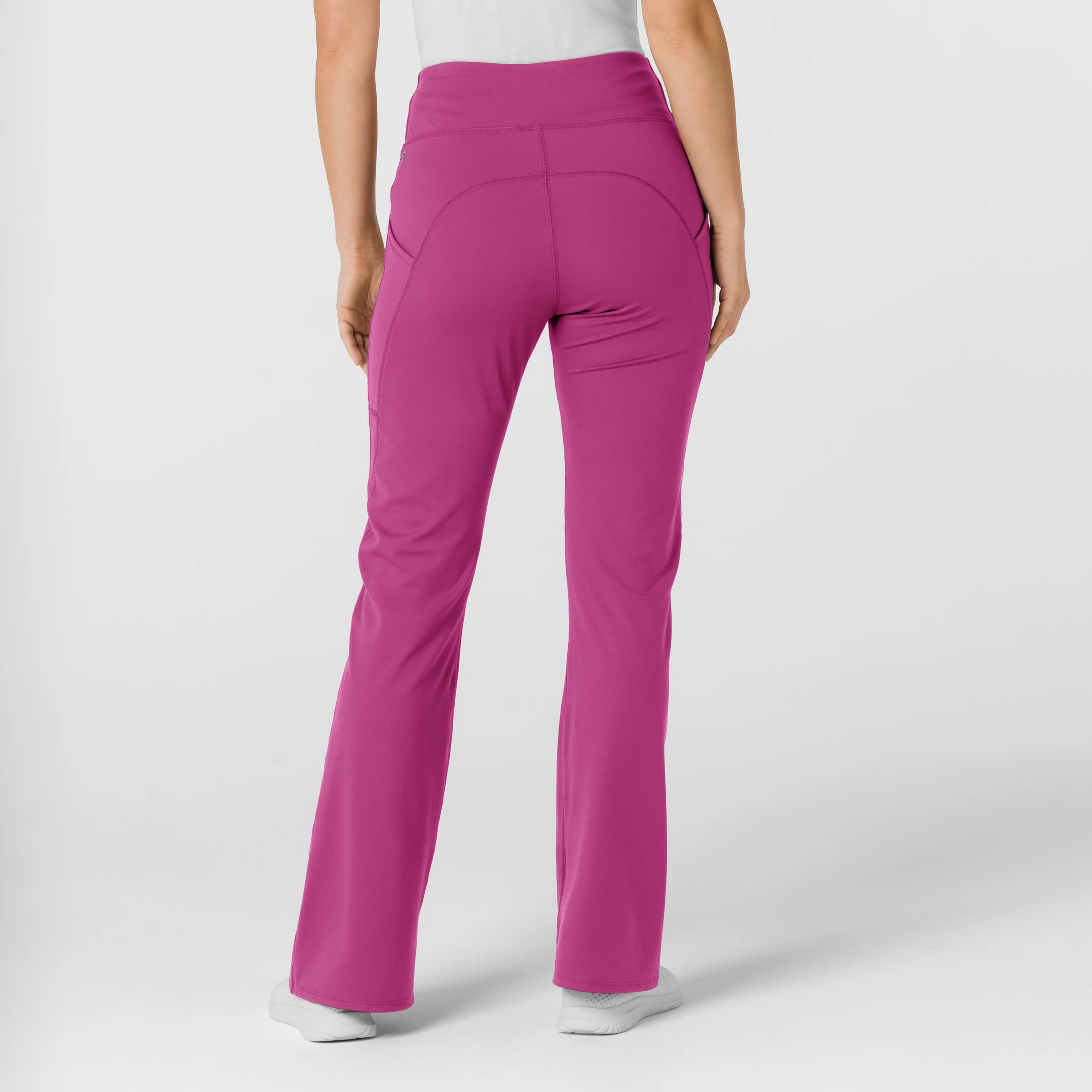 RENEW Knit Women's Flare Yoga Scrub Pant - Raspberry - Image 2