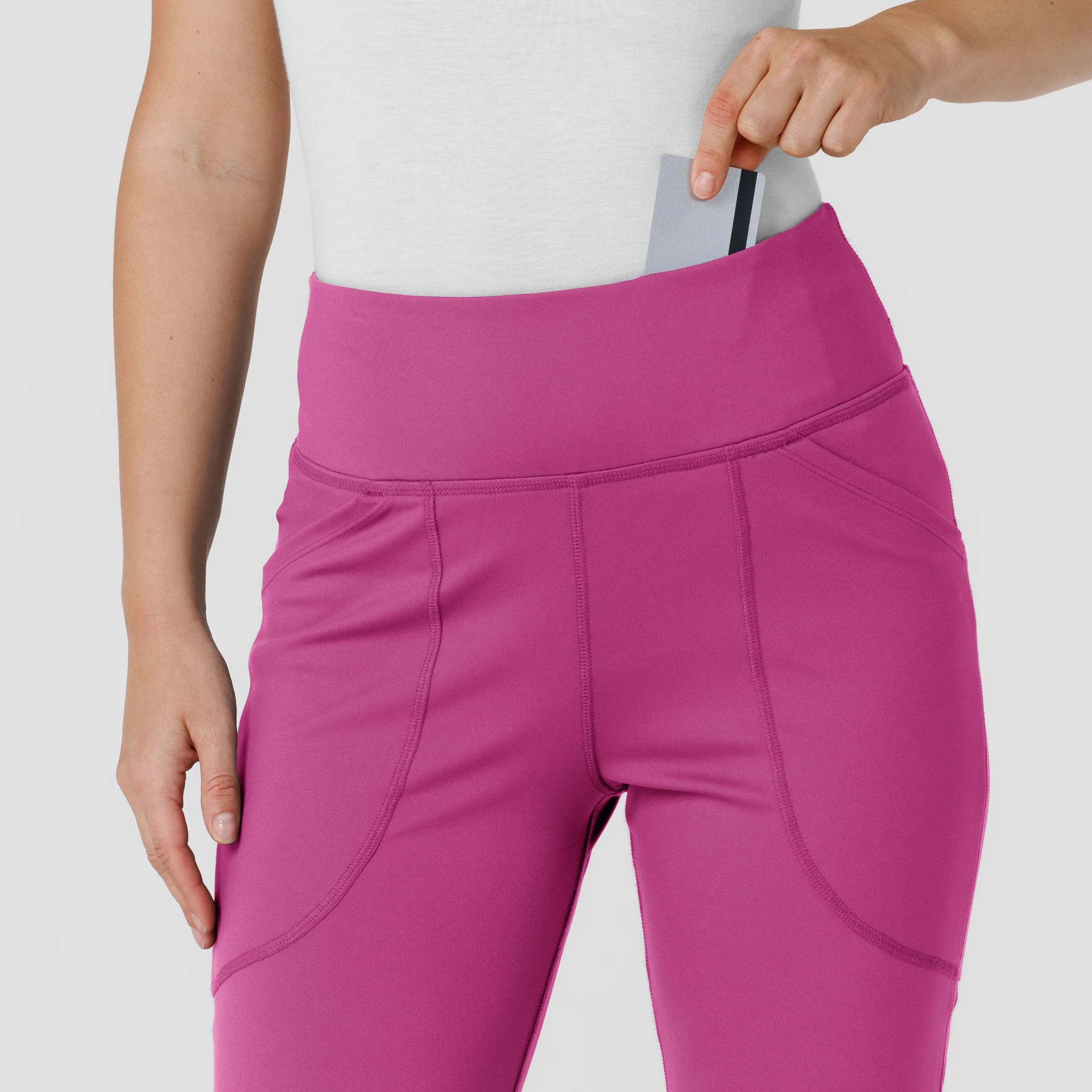 RENEW Knit Women's Flare Yoga Scrub Pant - Raspberry - Image 5