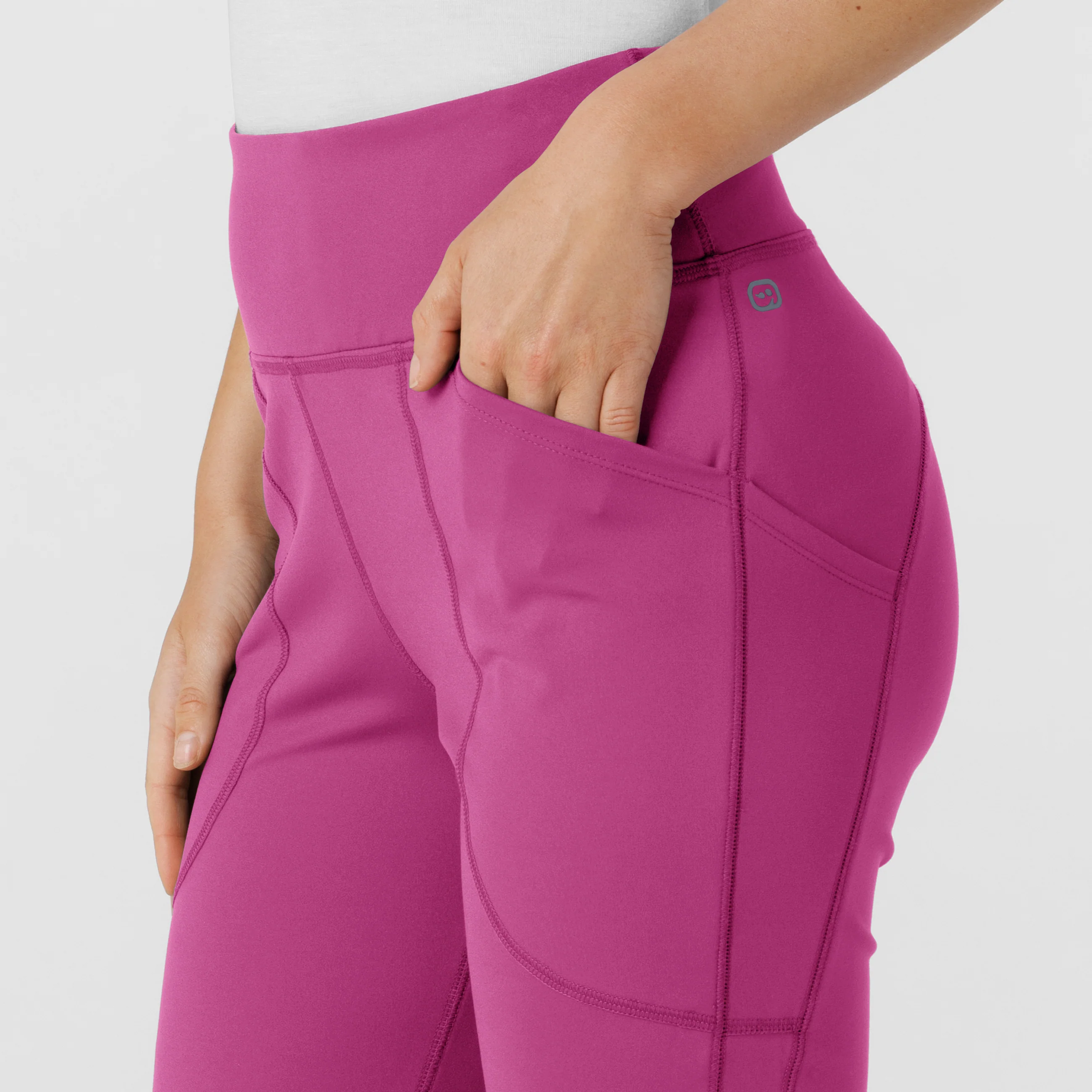 RENEW Knit Women's Flare Yoga Scrub Pant - Raspberry - Image 7