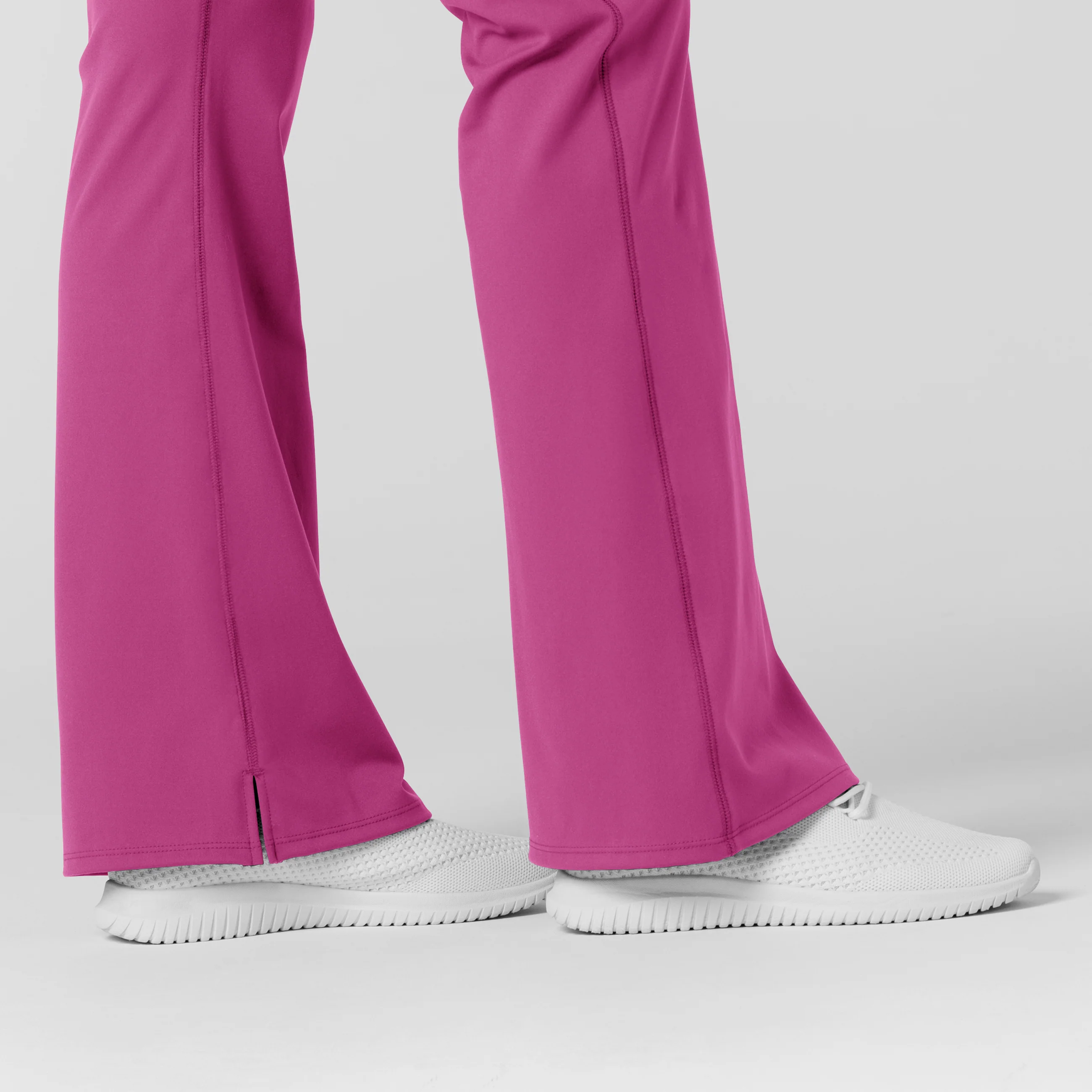 RENEW Knit Women's Flare Yoga Scrub Pant - Raspberry - Image 9