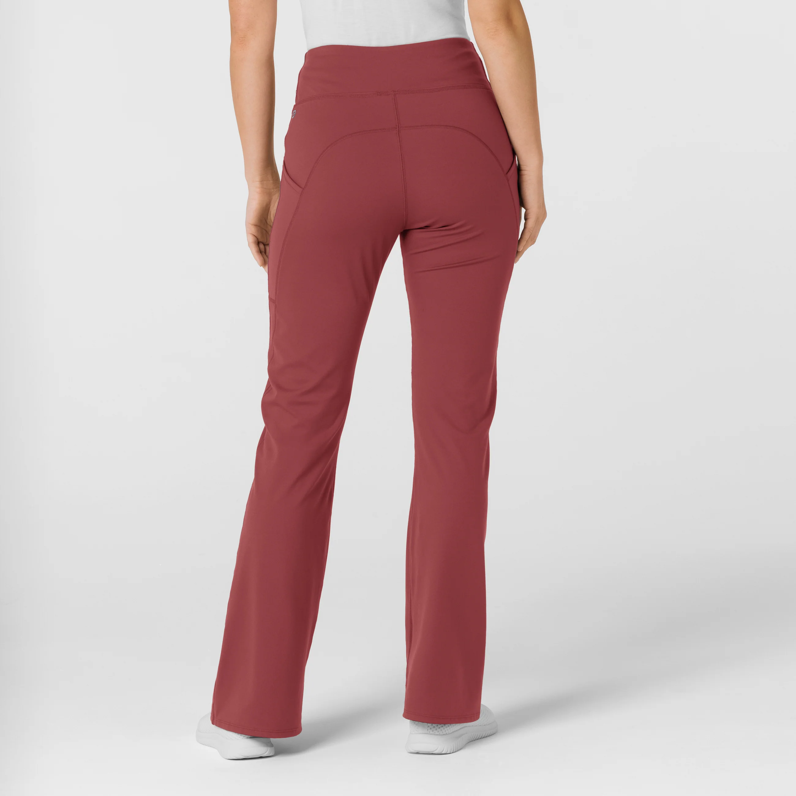 RENEW Knit Women's Flare Yoga Scrub Pant - Ruby - Image 2