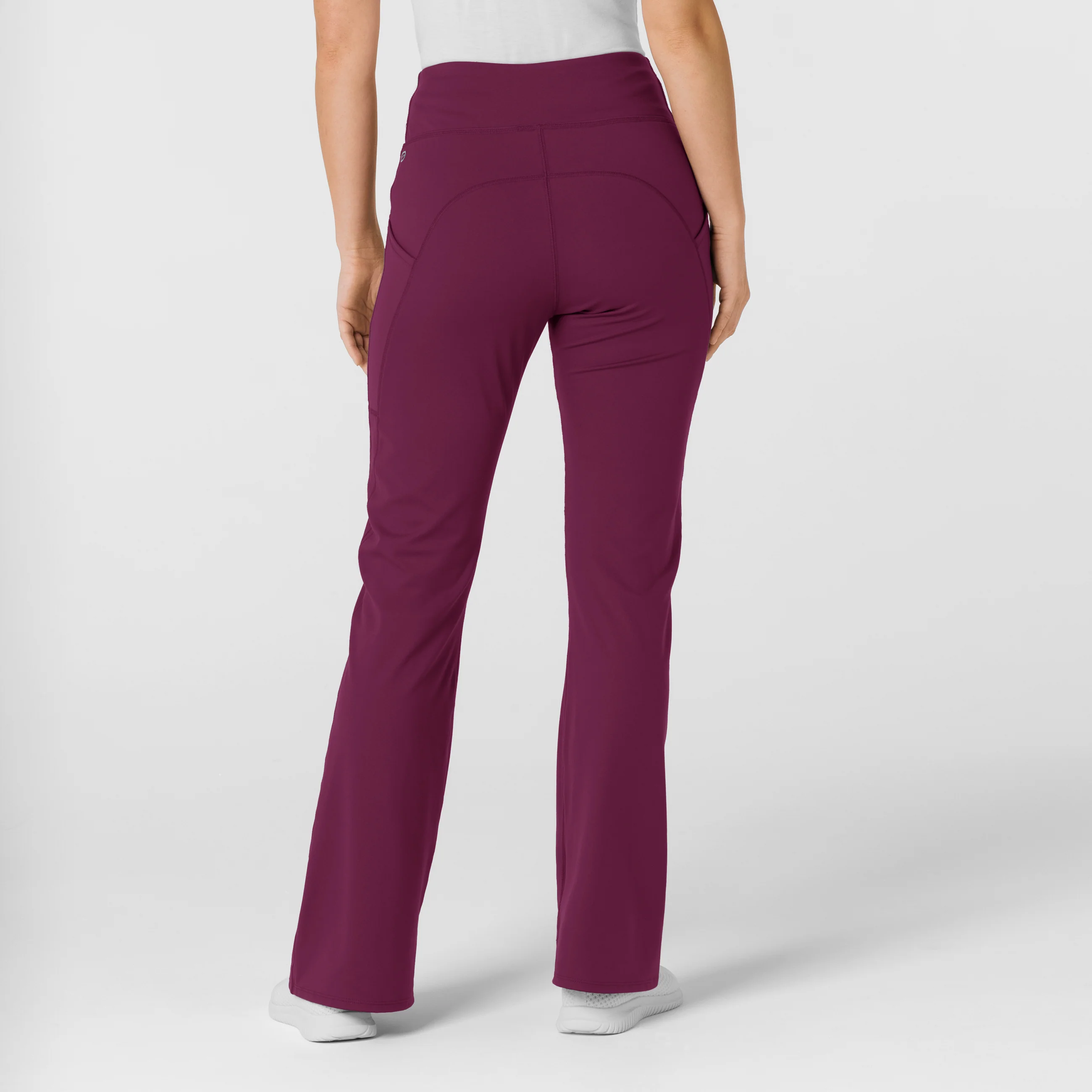 RENEW Knit Women's Flare Yoga Scrub Pant - Wine - Image 2