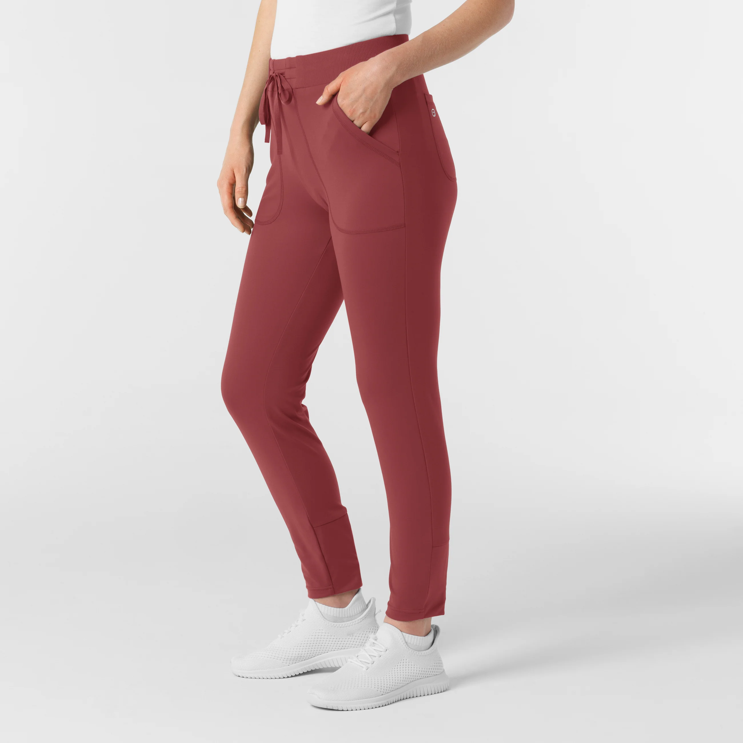 RENEW Knit Women's Track Scrub Pant - Ruby - Image 4