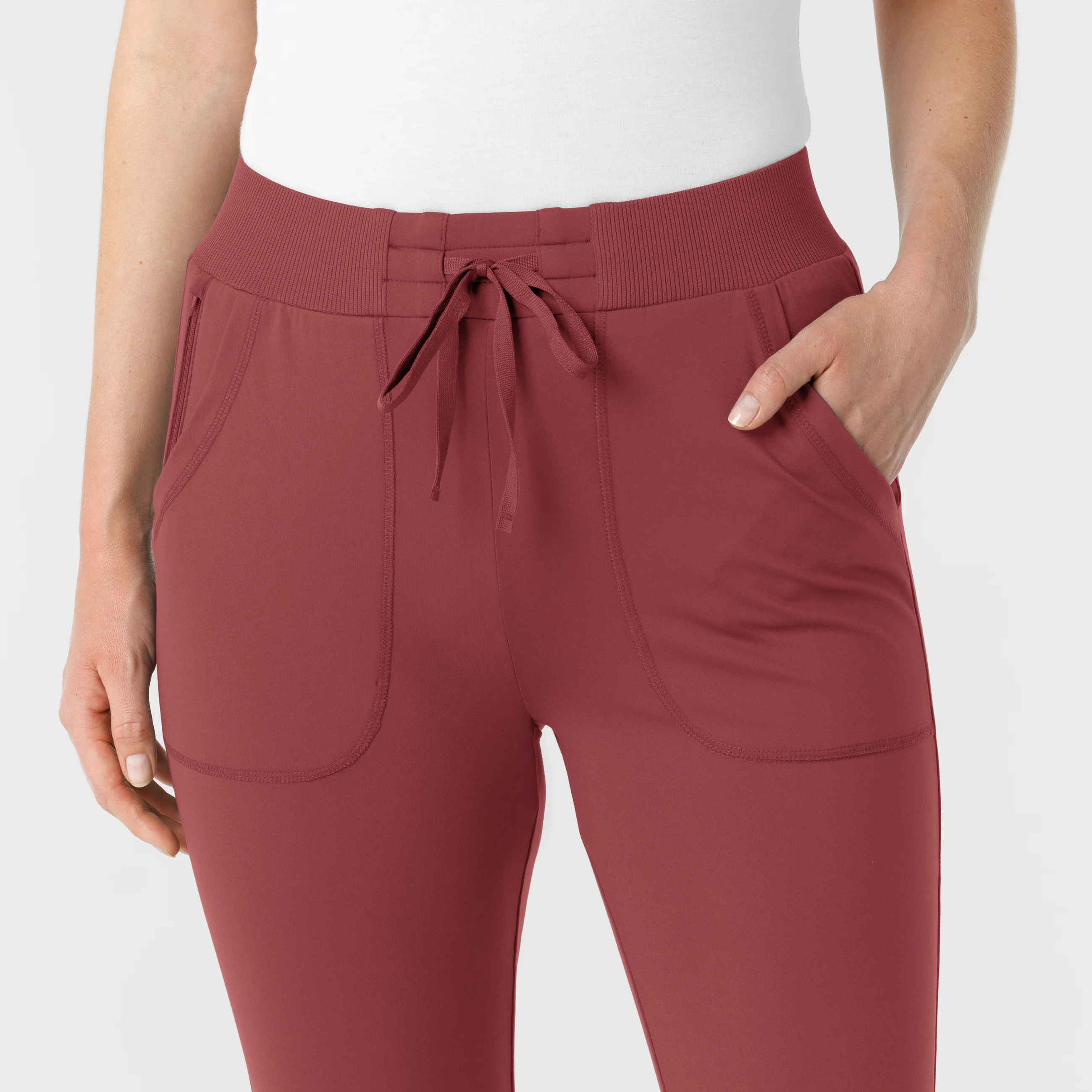 RENEW Knit Women's Track Scrub Pant - Ruby - Image 5
