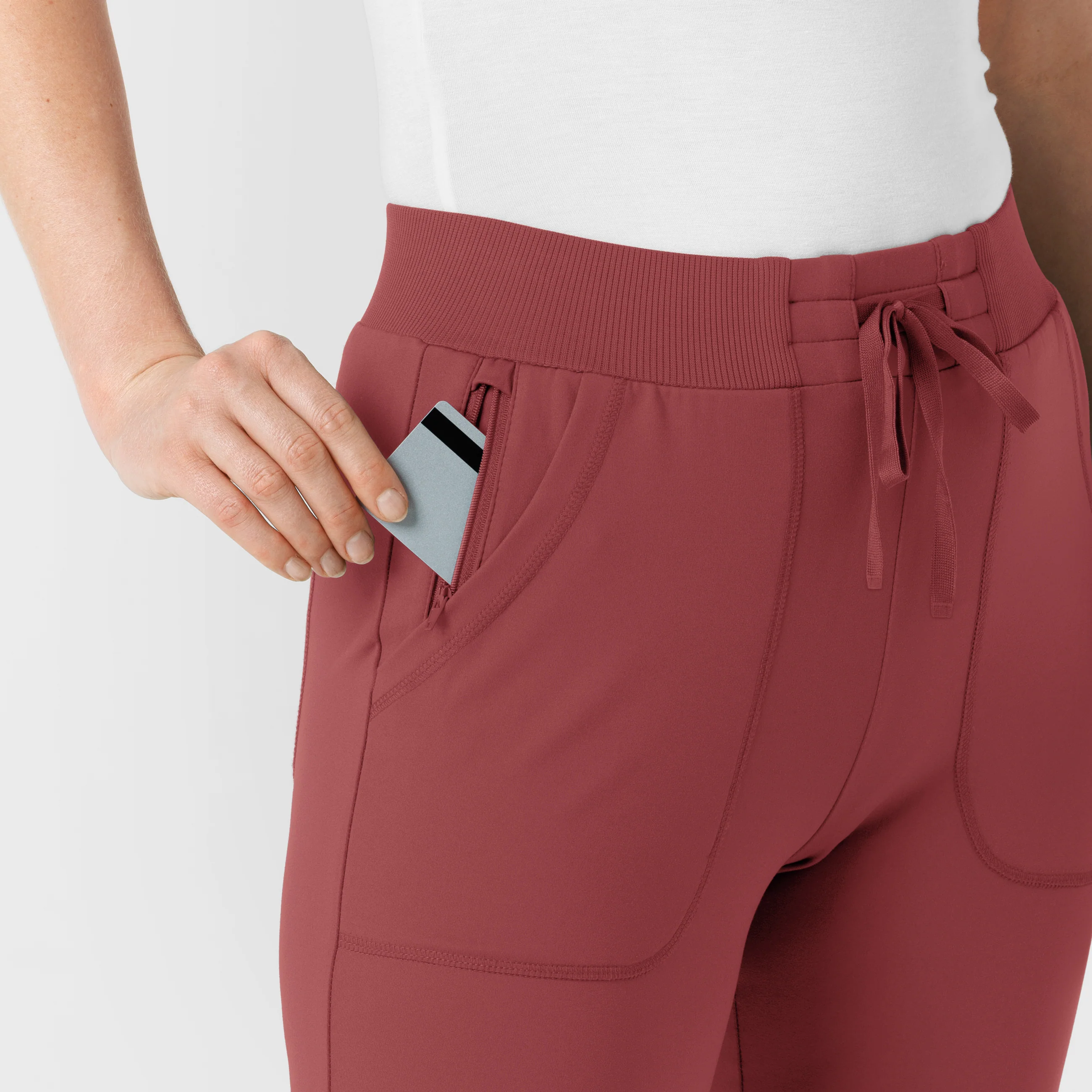 RENEW Knit Women's Track Scrub Pant - Ruby - Image 7