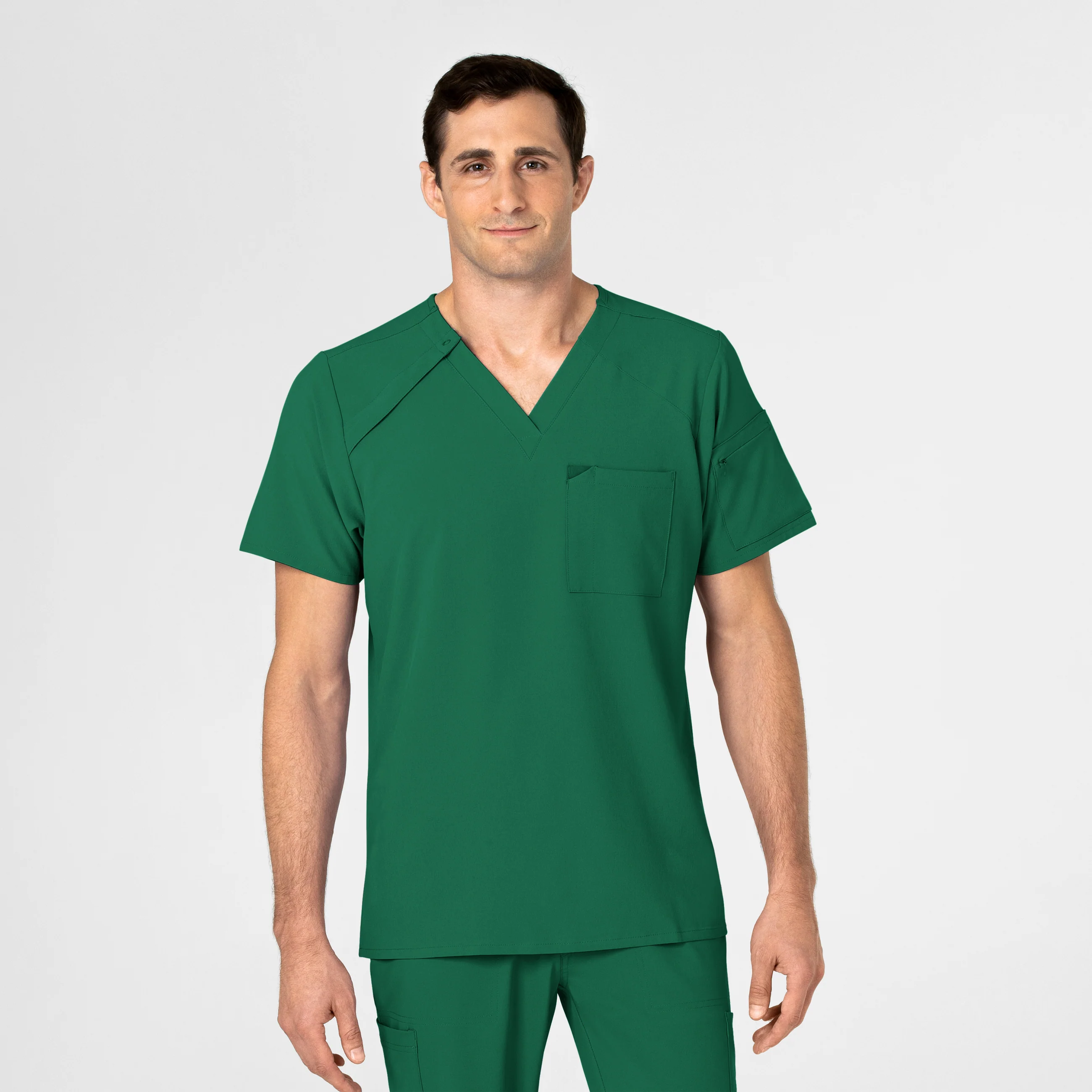 RENEW Men's EZ Zip Scrub Top - Hunter