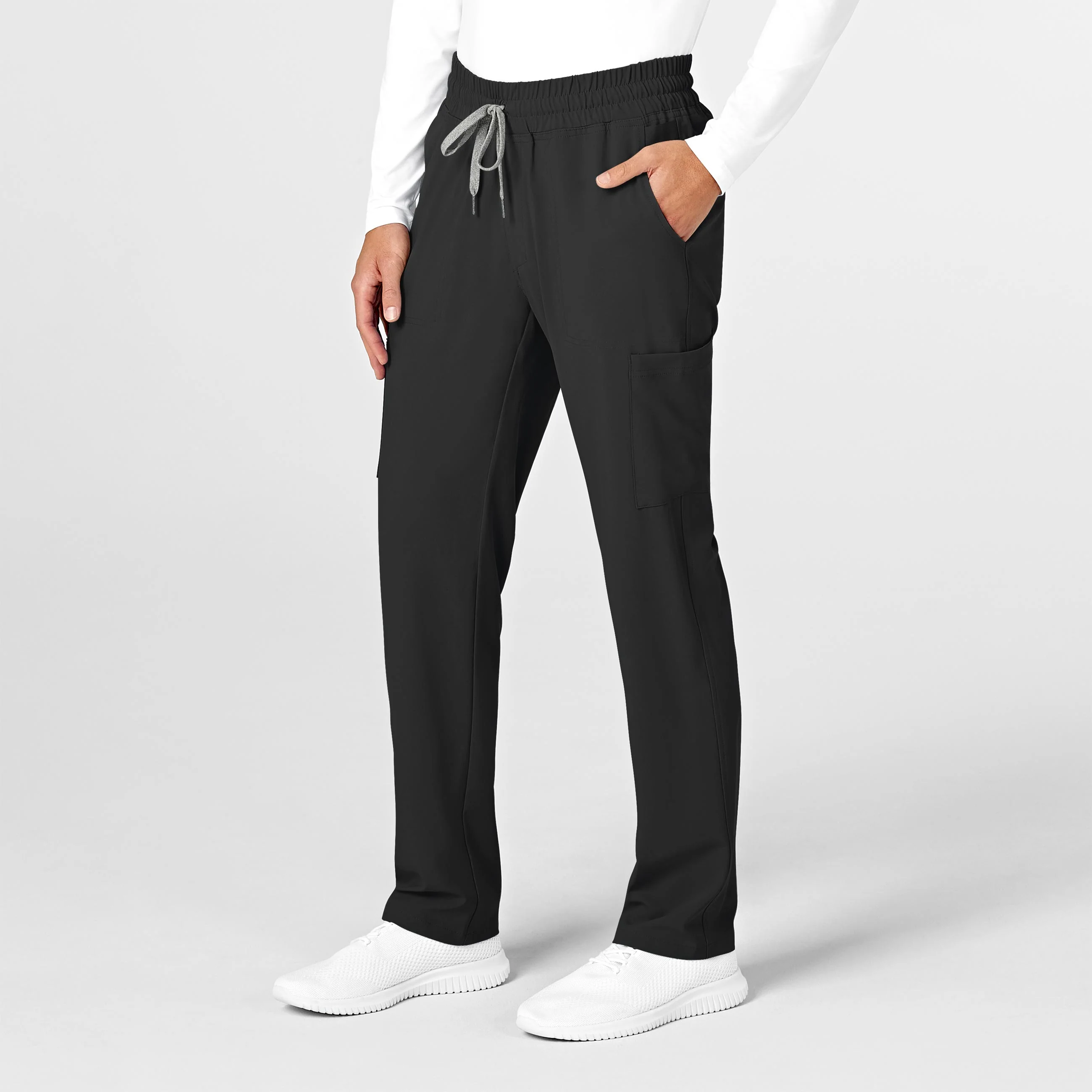 RENEW Mens Straight Slim Scrub Pant - Black - Image 4
