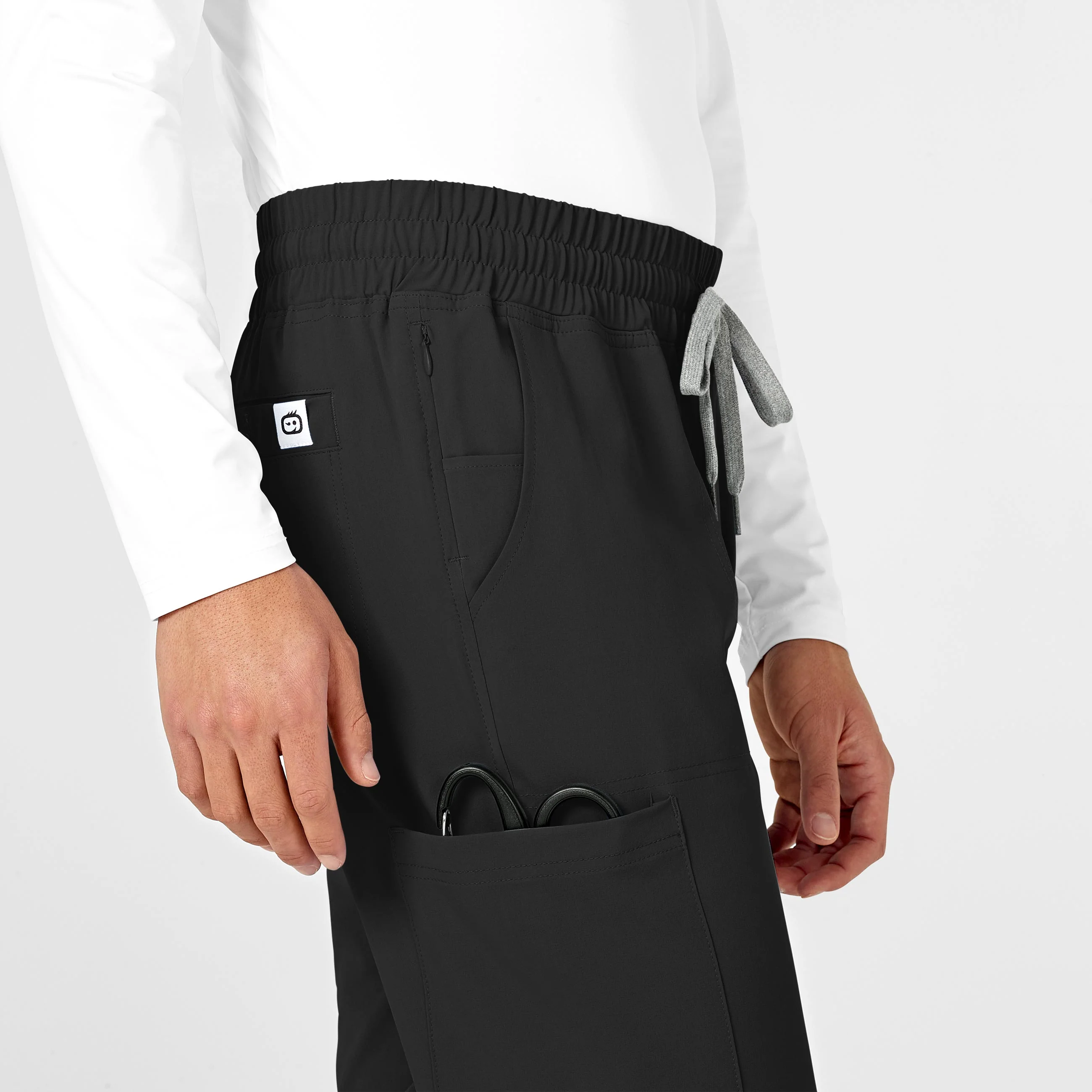 RENEW Mens Straight Slim Scrub Pant - Black - Image 8