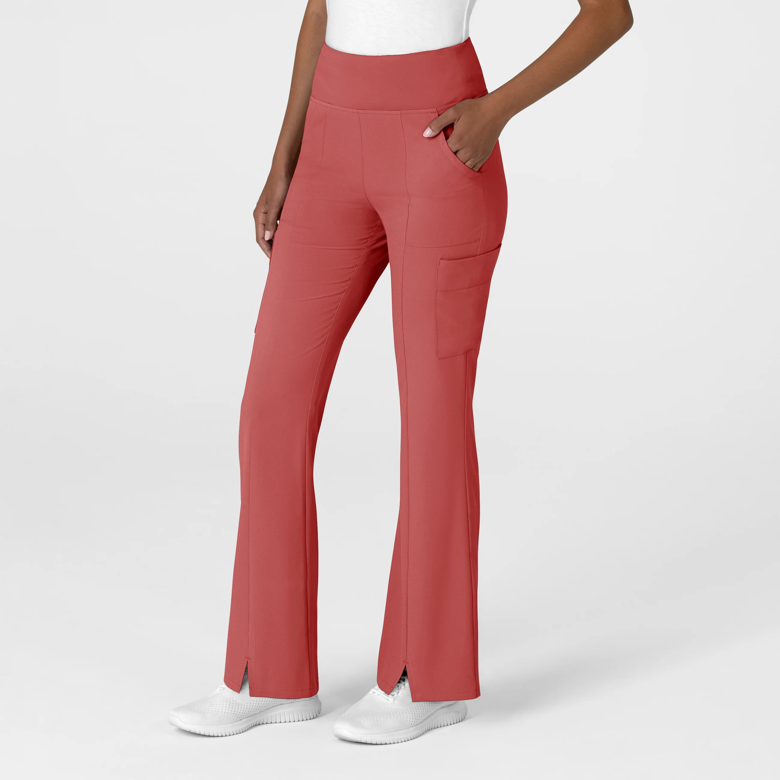 RENEW Women's Cargo Flare Scrub Pant - Mineral Red - Image 4