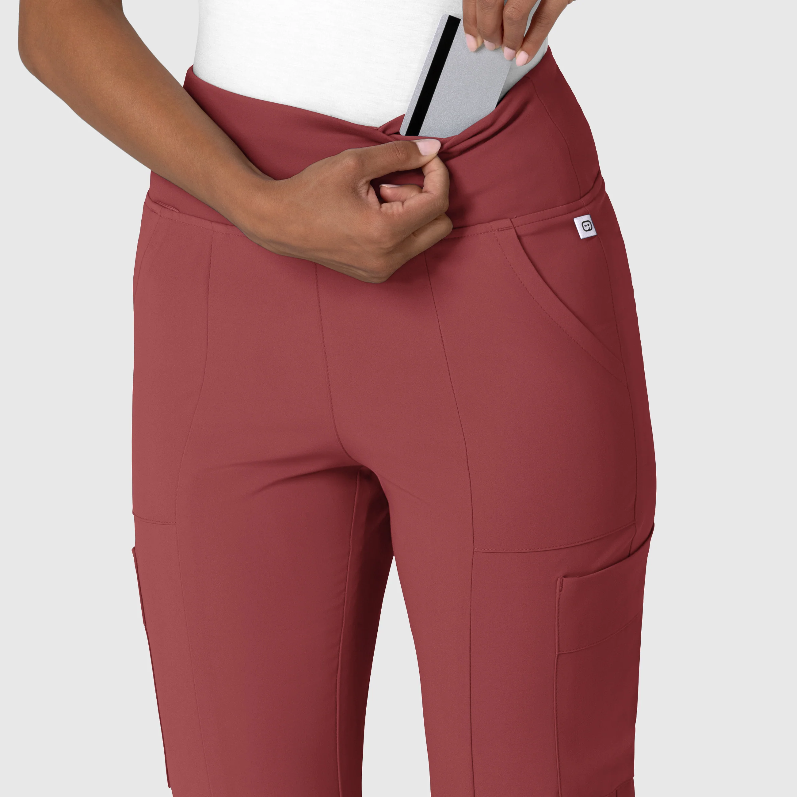 RENEW Women's Cargo Flare Scrub Pant - Ruby - Image 7
