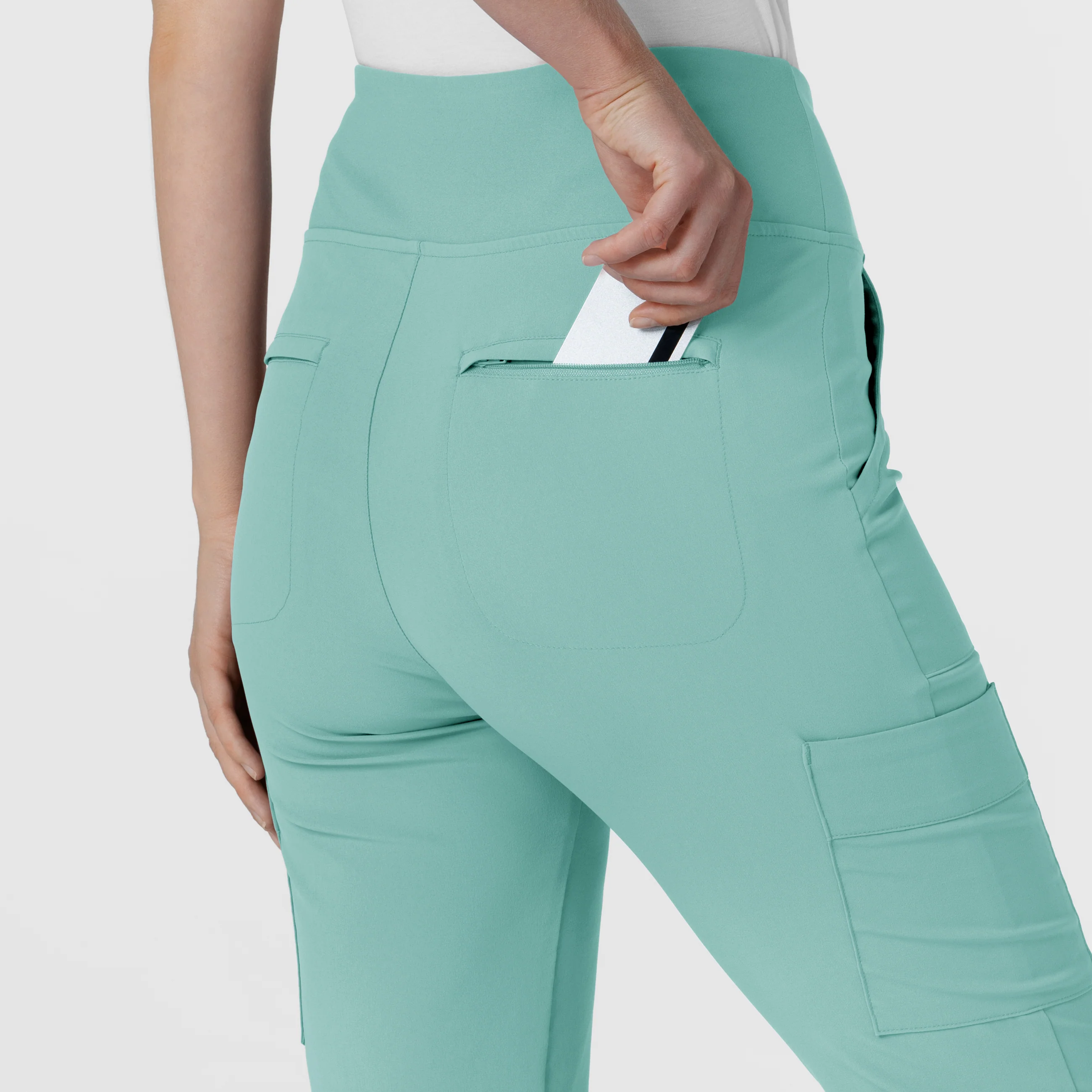 RENEW Women's Cargo Flare Scrub Pant - Turquoise - Image 10