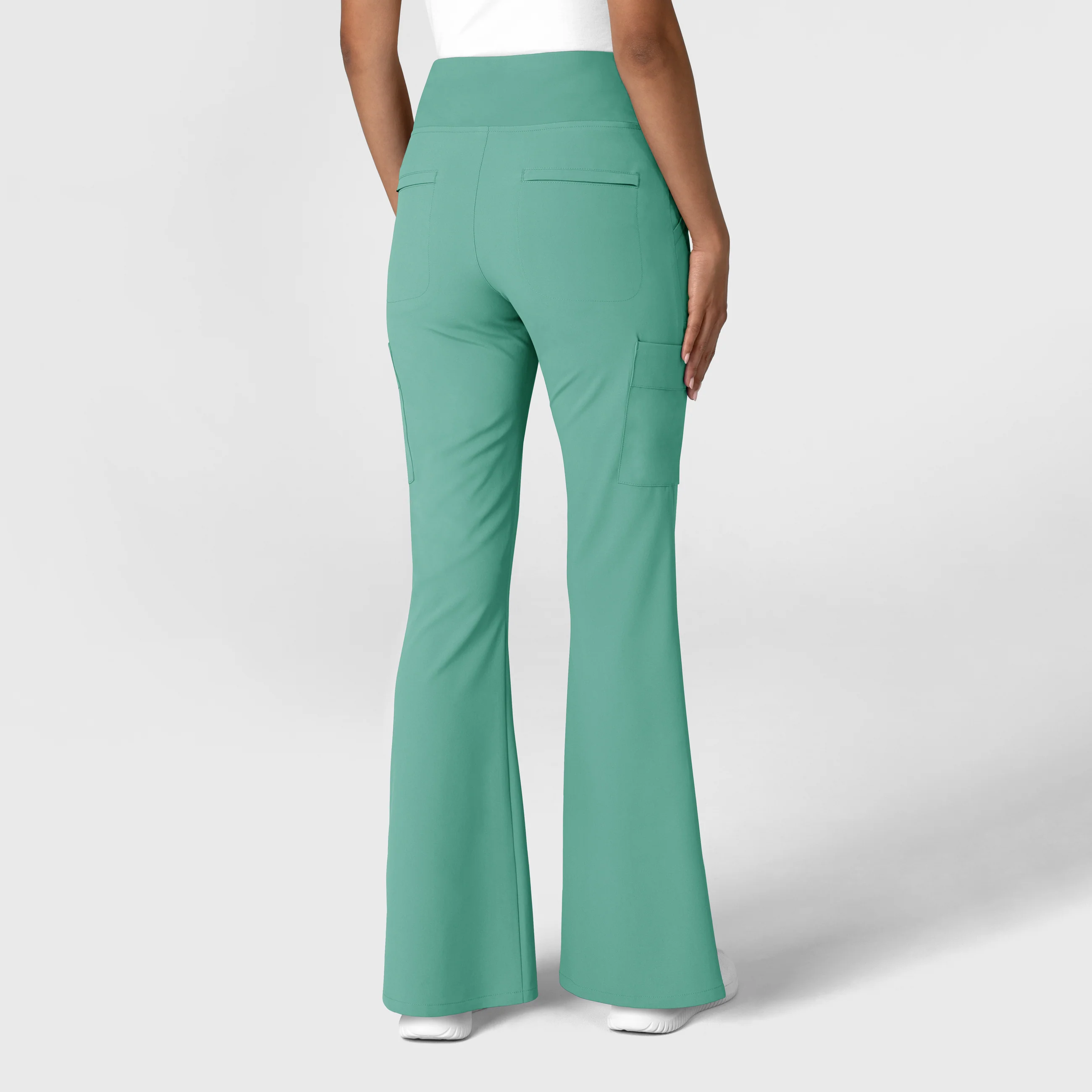 RENEW Women's Cargo Flare Scrub Pant - Turquoise - Image 2