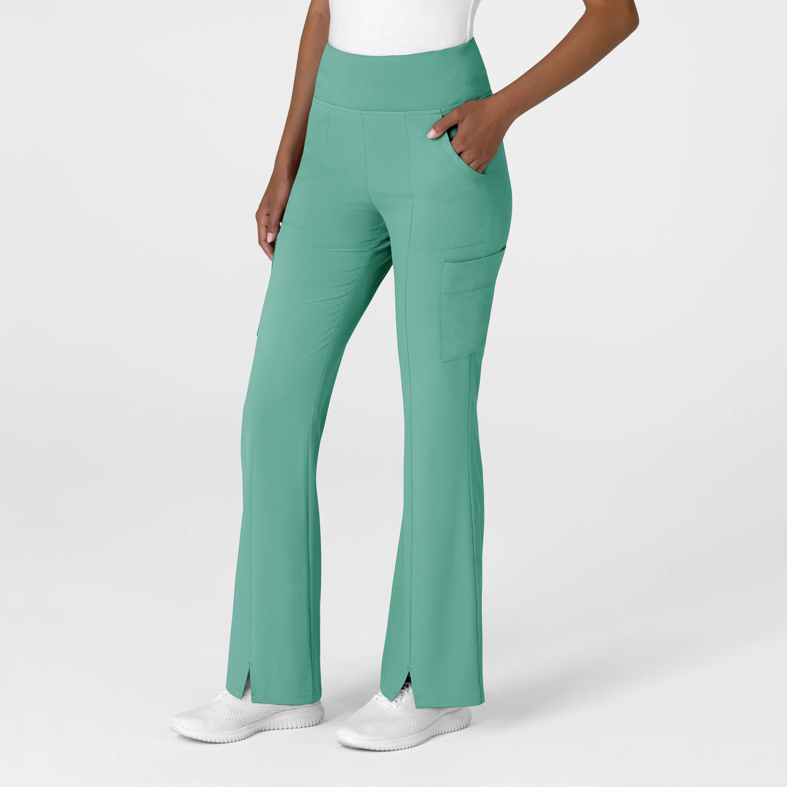 RENEW Women's Cargo Flare Scrub Pant - Turquoise - Image 4