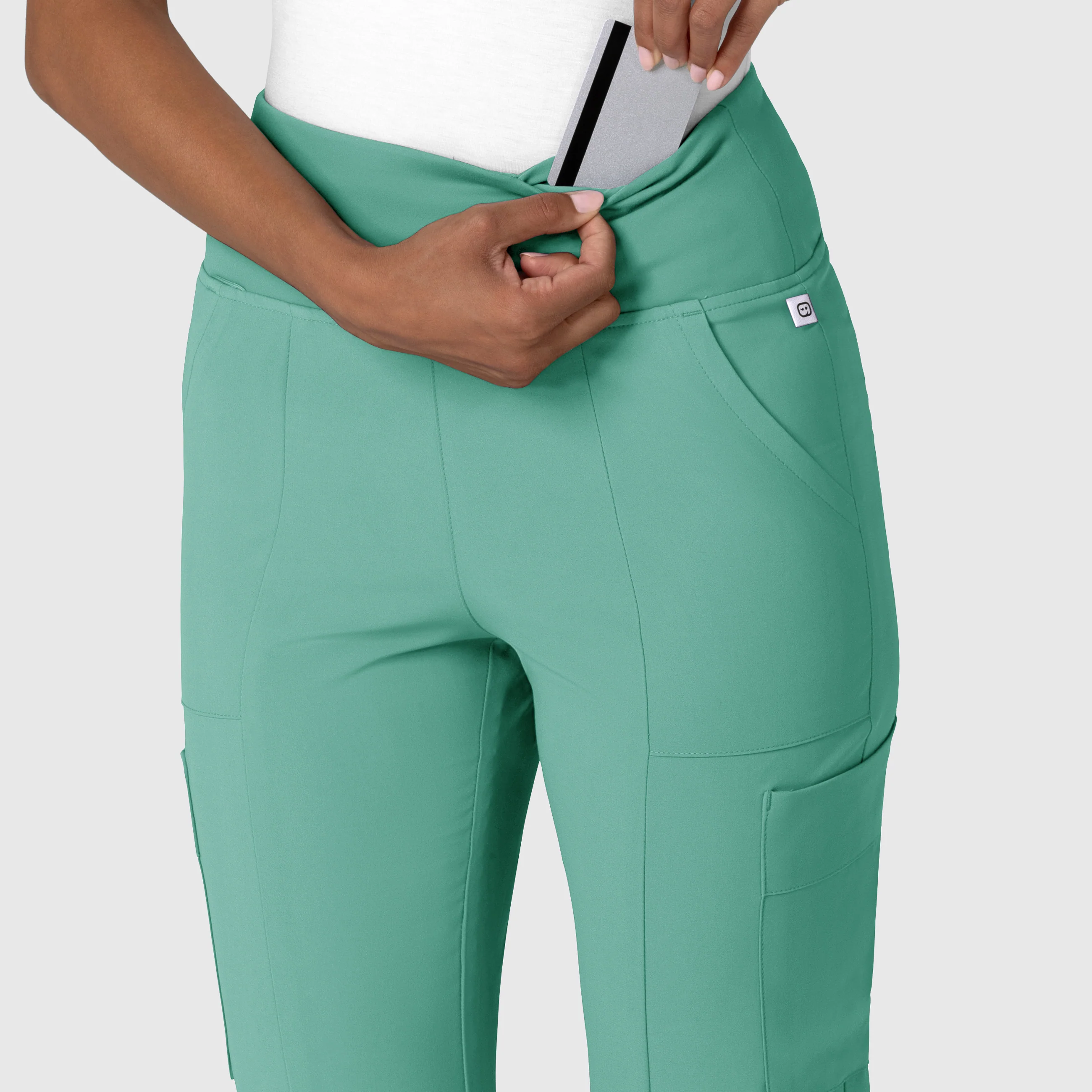 RENEW Women's Cargo Flare Scrub Pant - Turquoise - Image 7