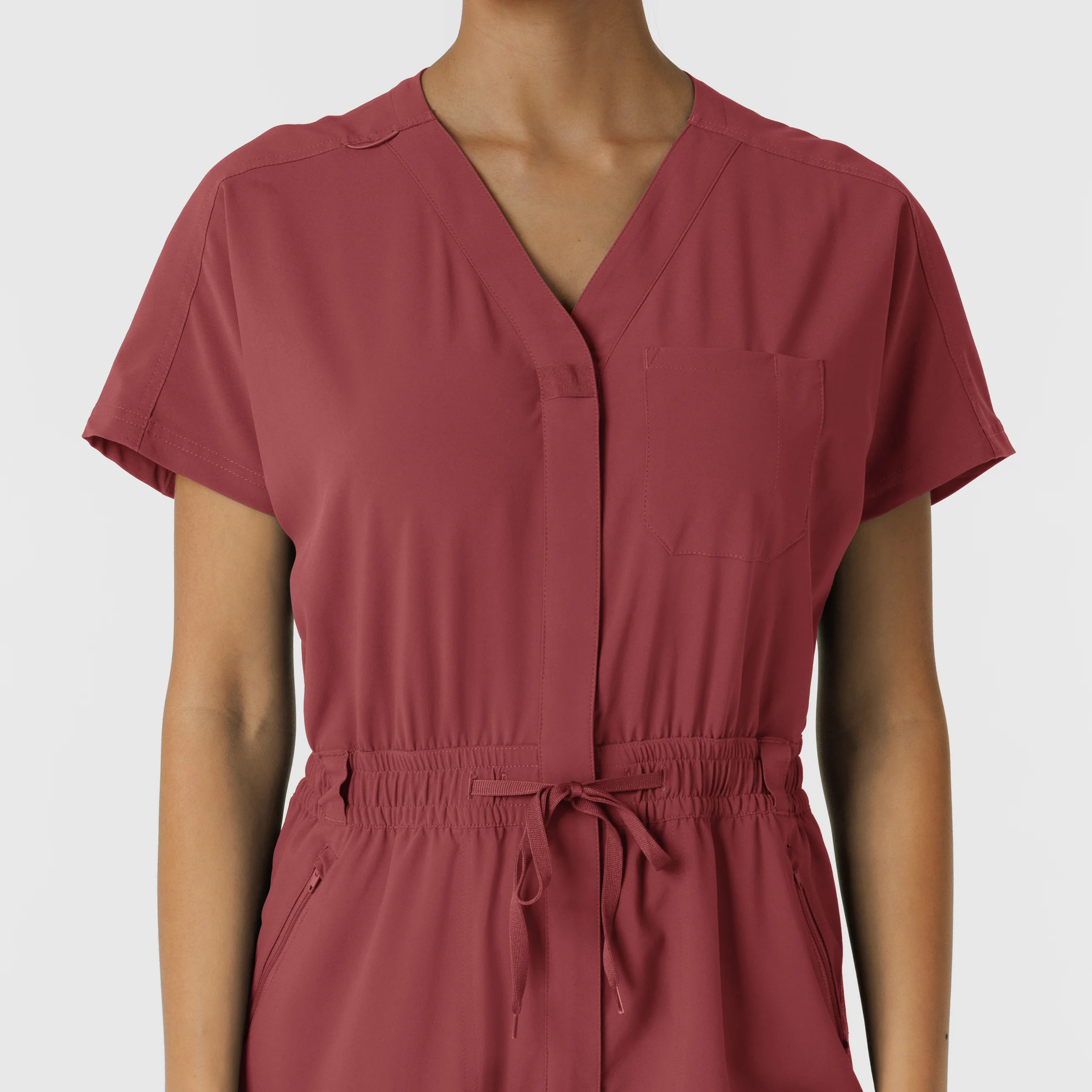RENEW Women's Cargo Jogger Scrub Jumpsuit - Ruby - Image 5