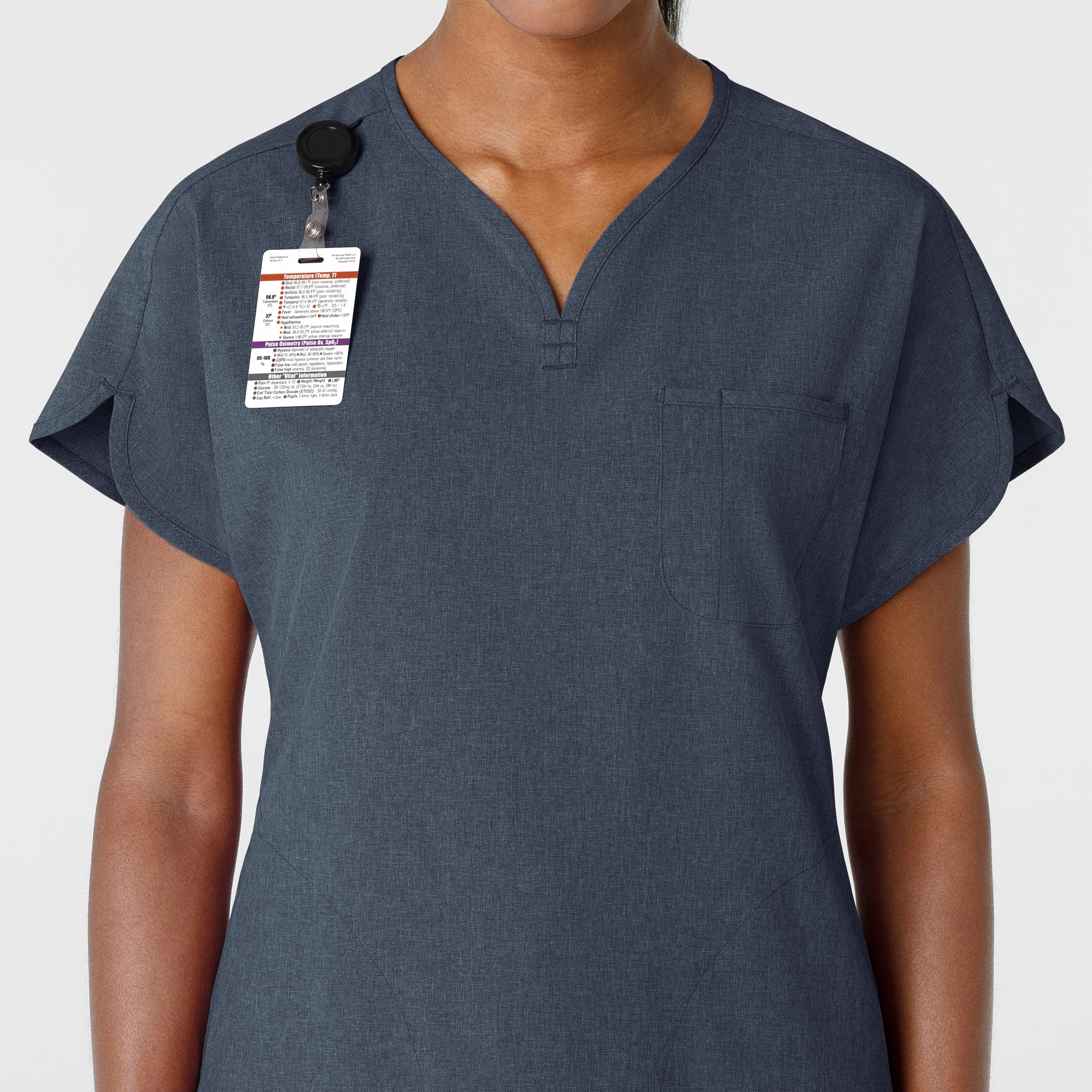 RENEW Women's Dolman Scrub Top - Navy Heather - Image 5