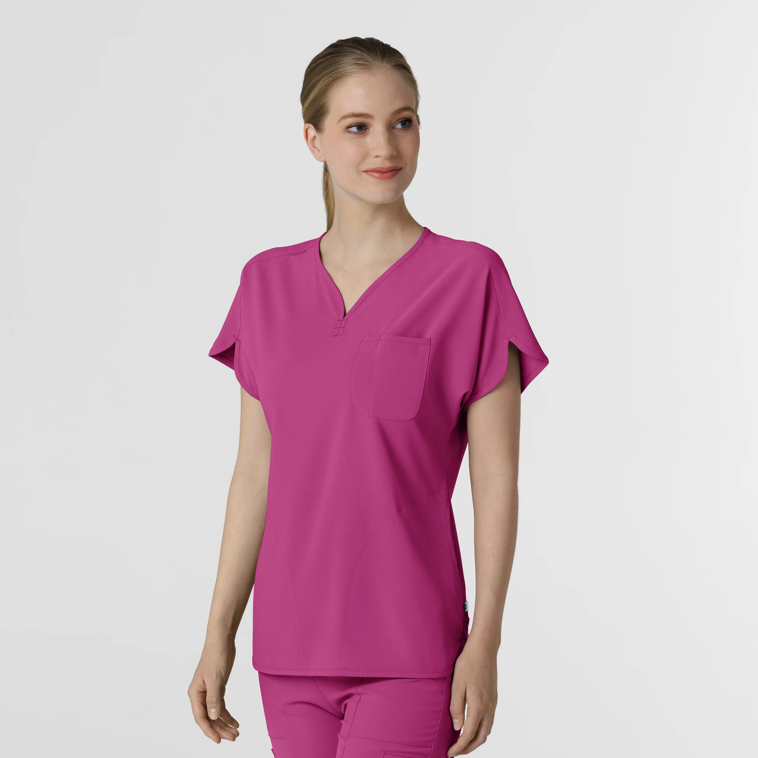 RENEW Women's Dolman Scrub Top - Raspberry - Image 4