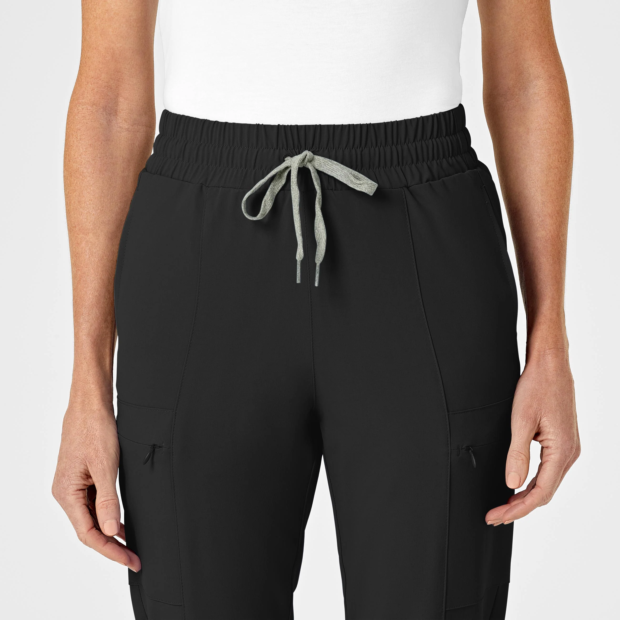 RENEW Women's High Waist Slim Leg Scrub Pant - Black - Image 5