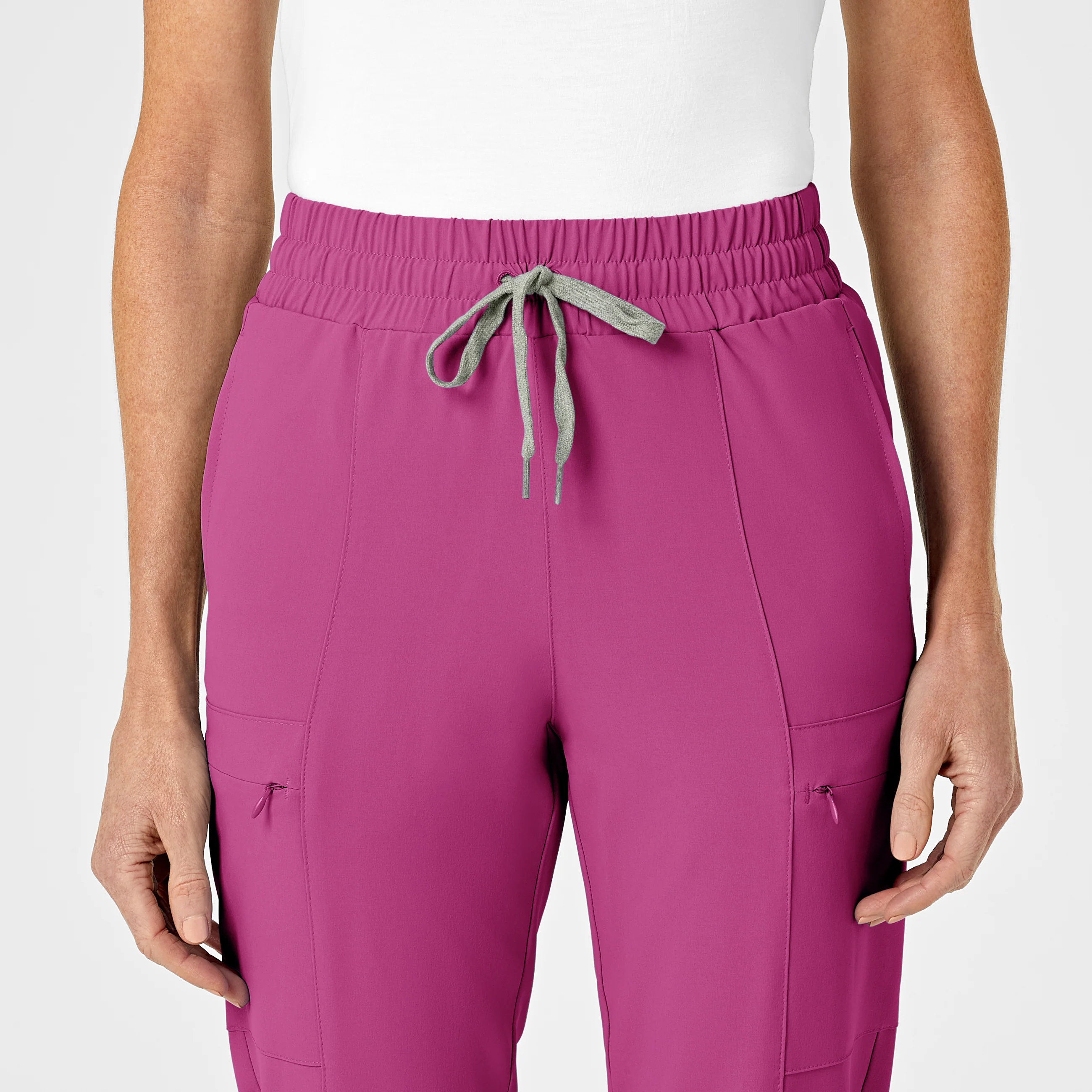 RENEW Women's High Waist Slim Leg Scrub Pant - Raspberry - Image 5