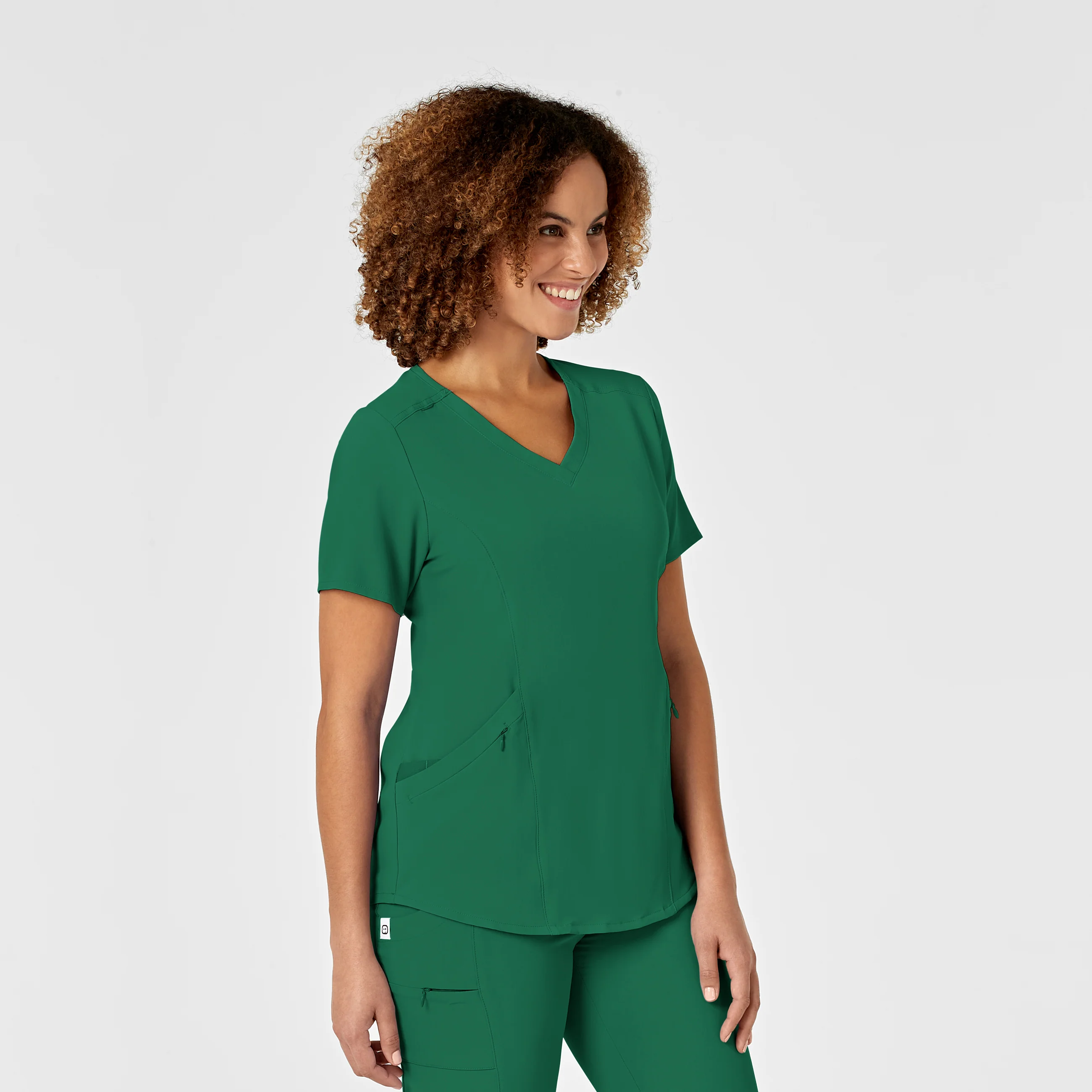 RENEW Women's V-Neck Scrub Top - Hunter - Image 4