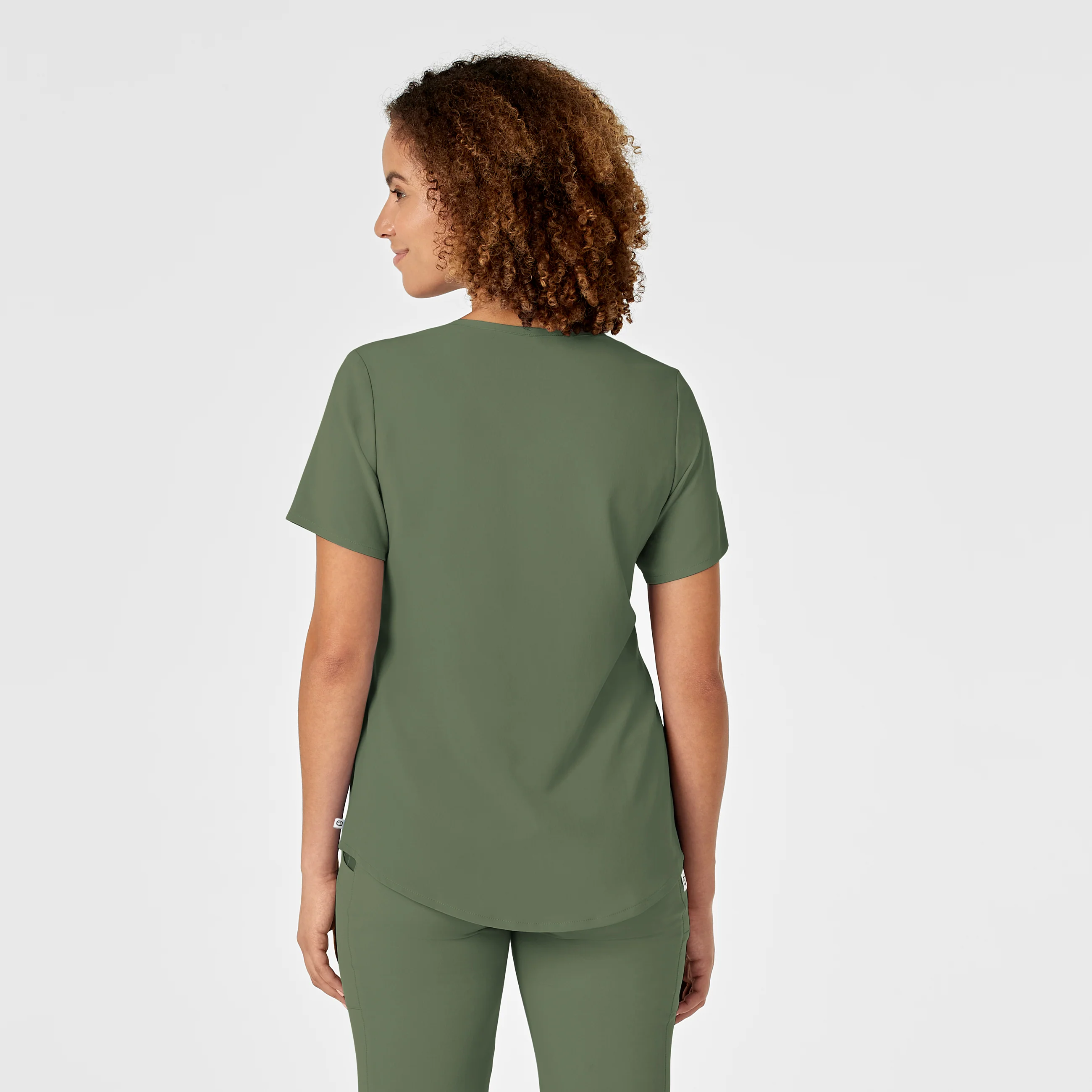 RENEW Women's V-Neck Scrub Top - Olive - Image 2