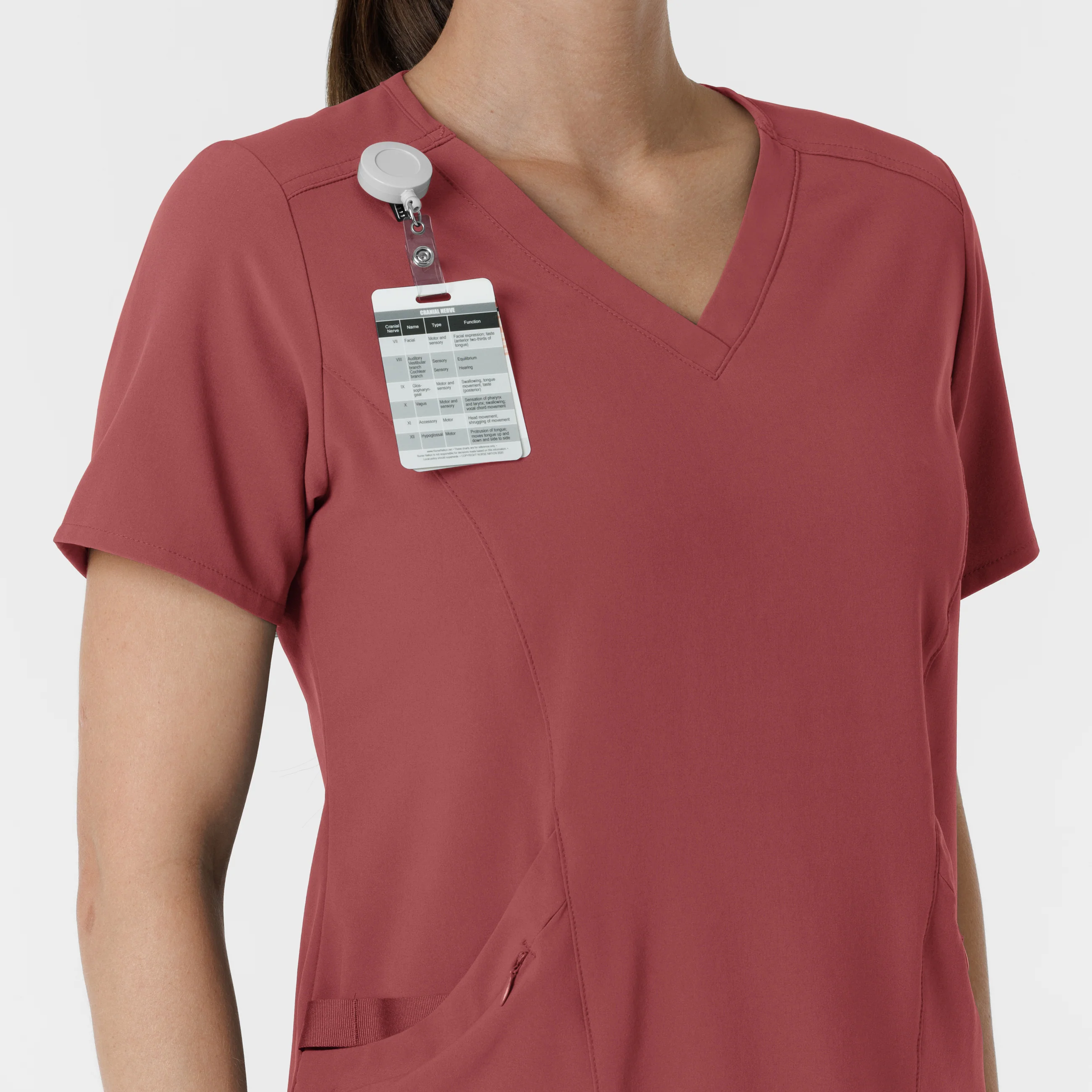RENEW Women's V-Neck Scrub Top - Ruby - Image 6