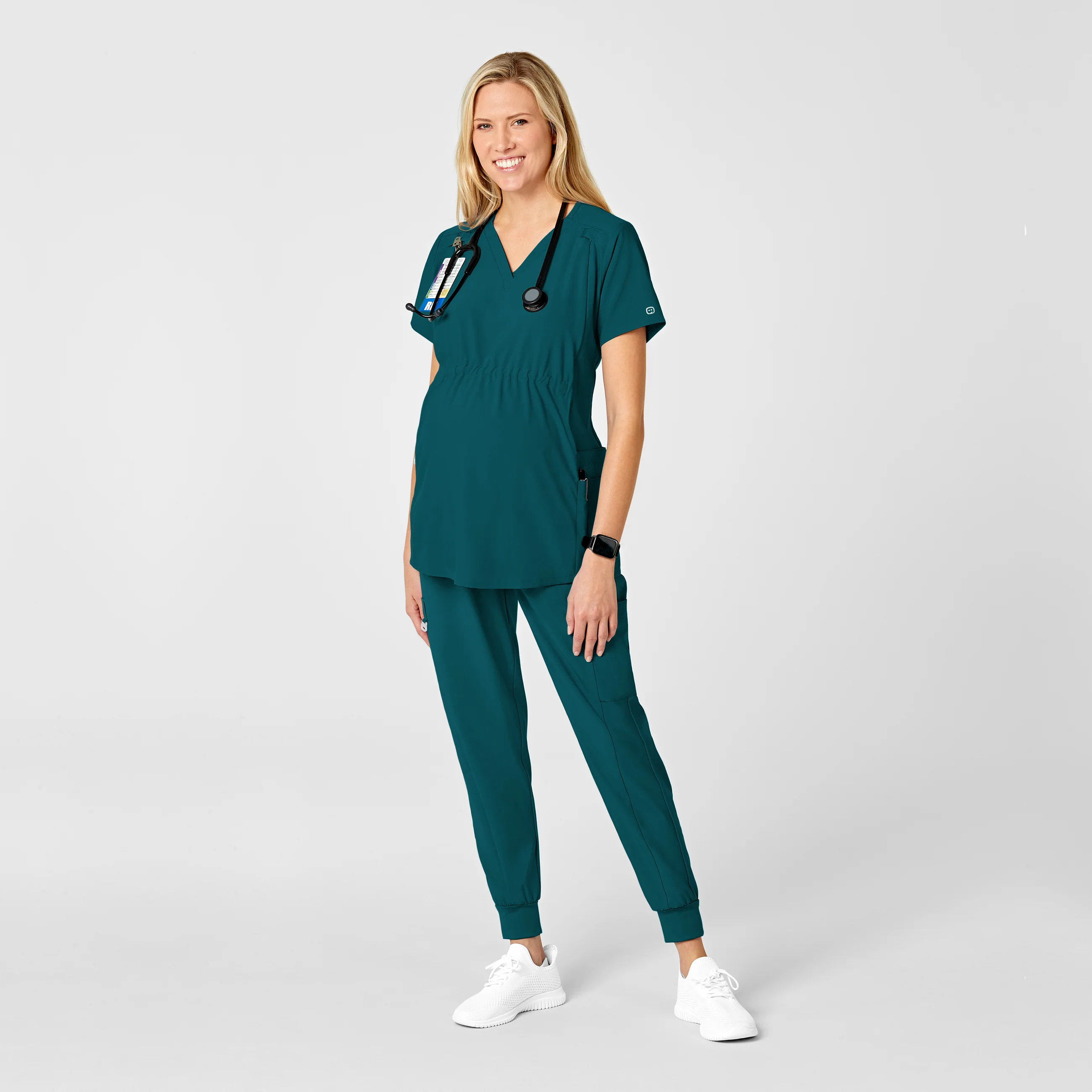 W123 Maternity Jogger Scrub Pant - Caribbean - Image 3