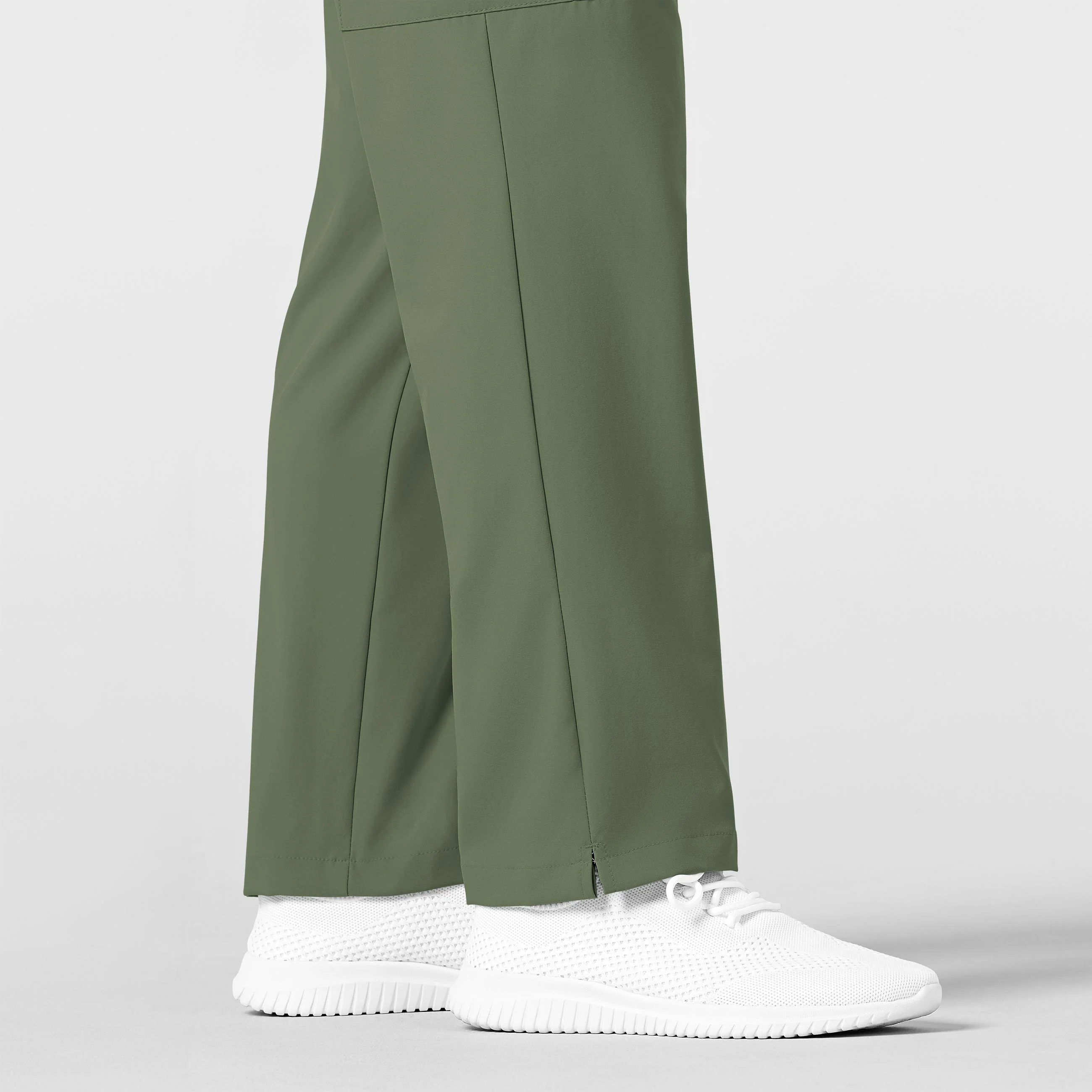 W123 Men's Flat Front Cargo Scrub Pant - Olive - Image 8