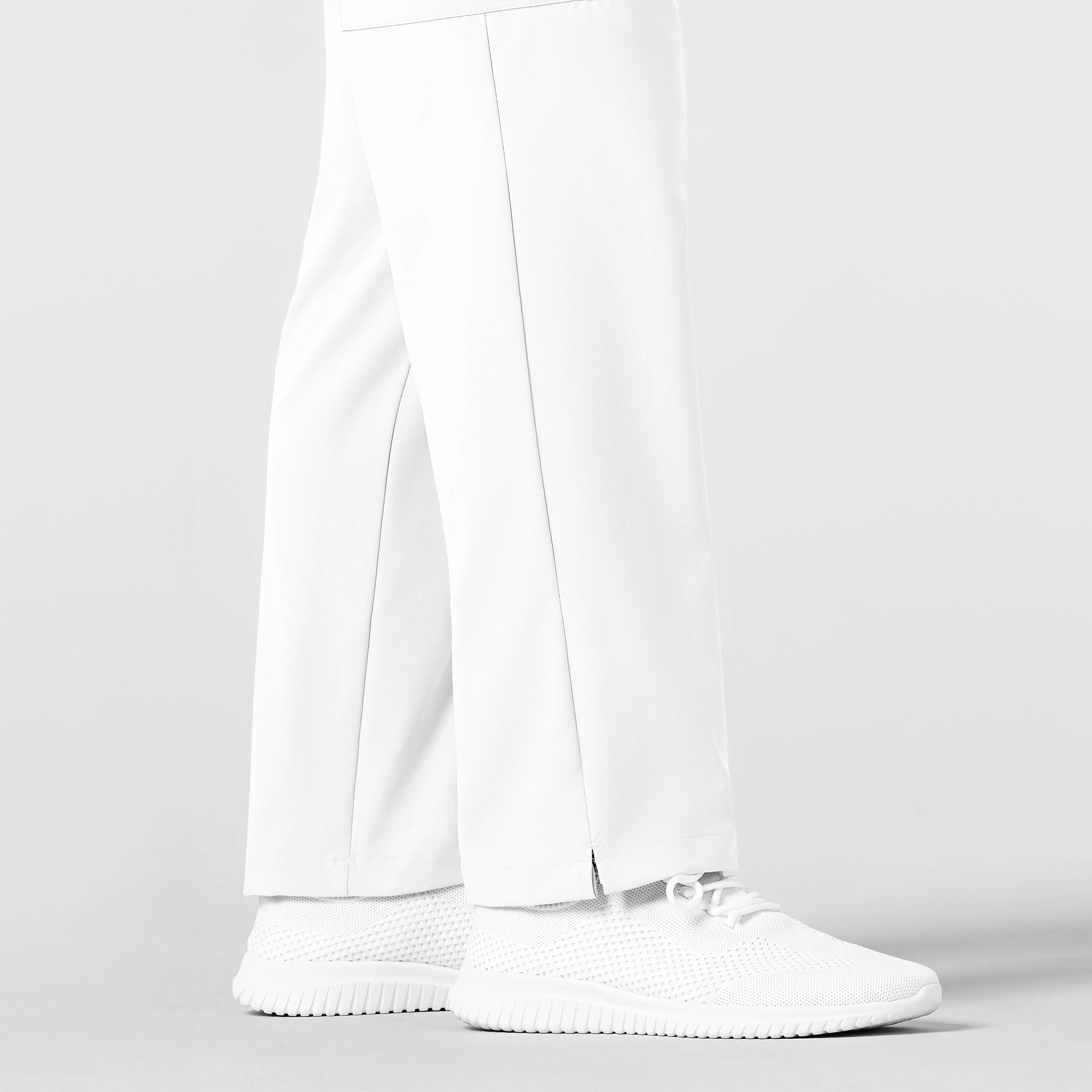 W123 Men's Flat Front Cargo Scrub Pant - White - Image 8