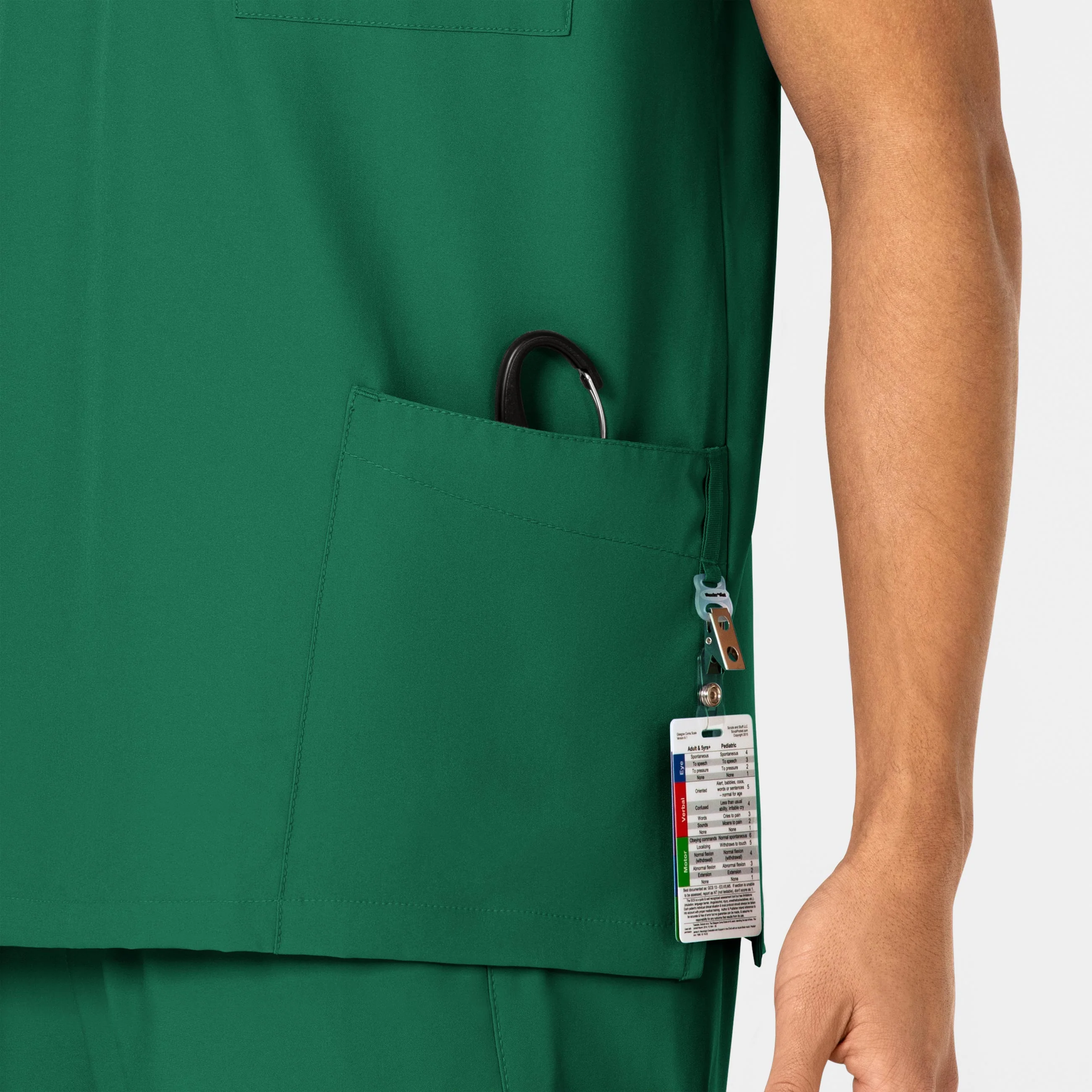 W123 Unisex 4 Pocket Utility Scrub Top - Hunter - Image 11