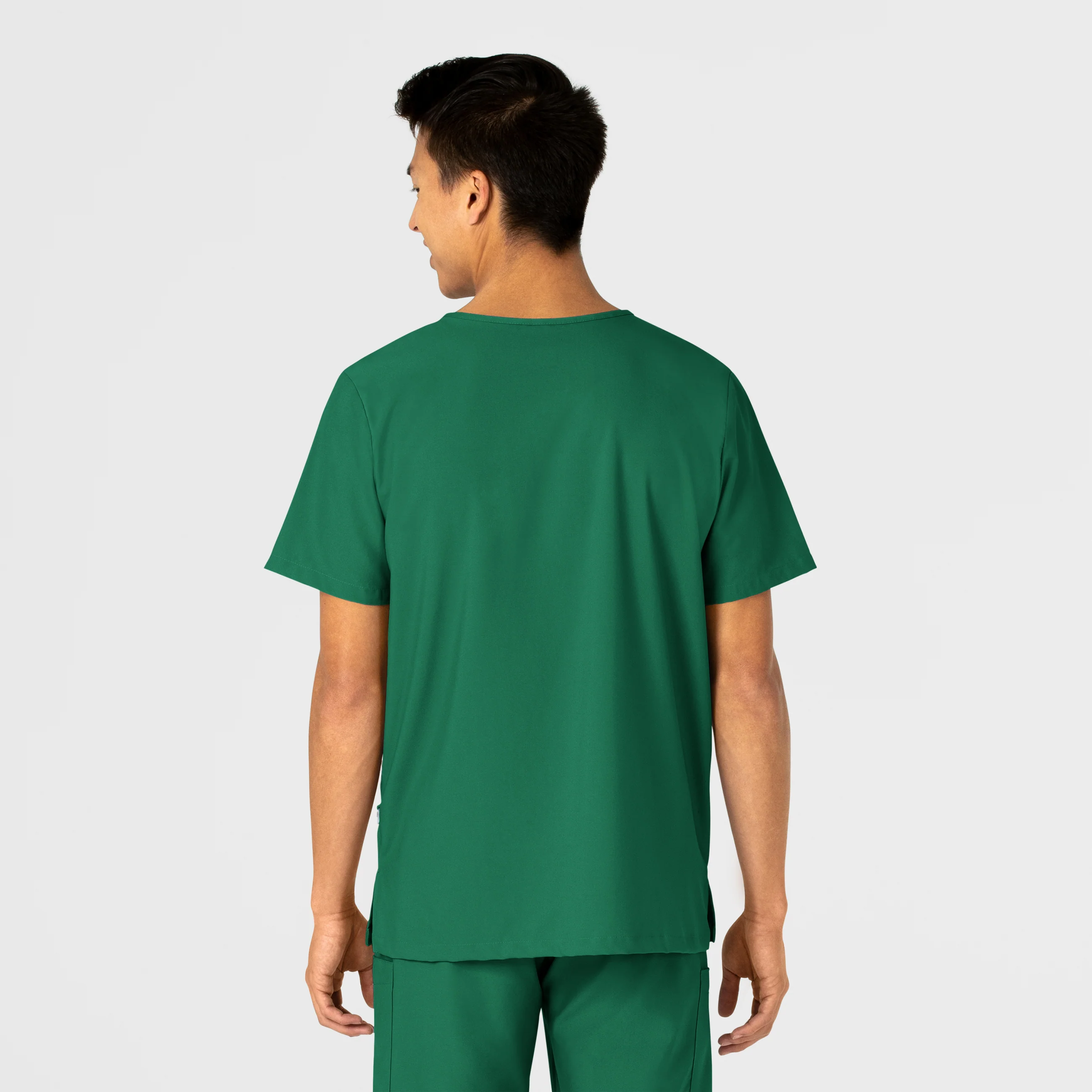 W123 Unisex 4 Pocket Utility Scrub Top - Hunter - Image 5