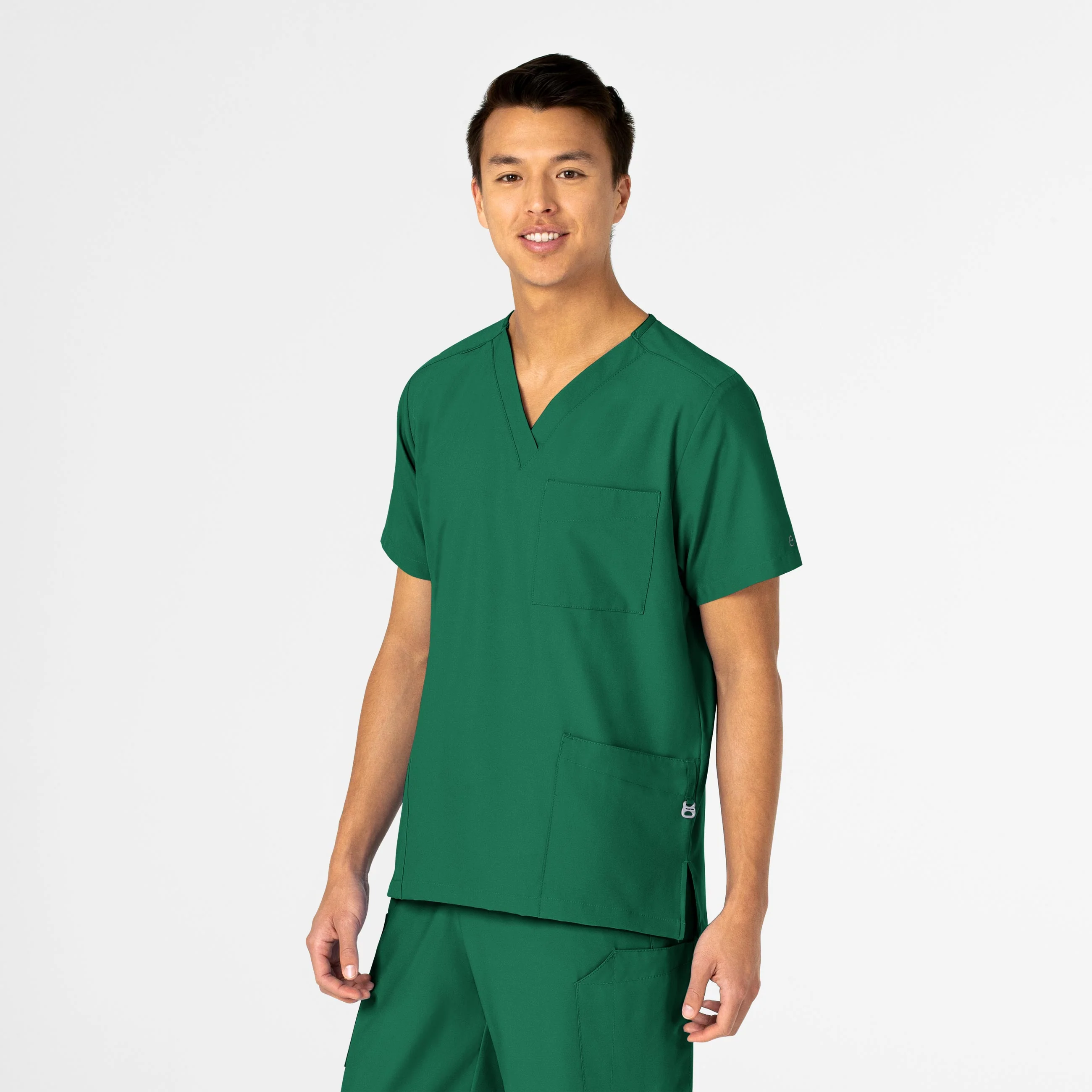 W123 Unisex 4 Pocket Utility Scrub Top - Hunter - Image 7