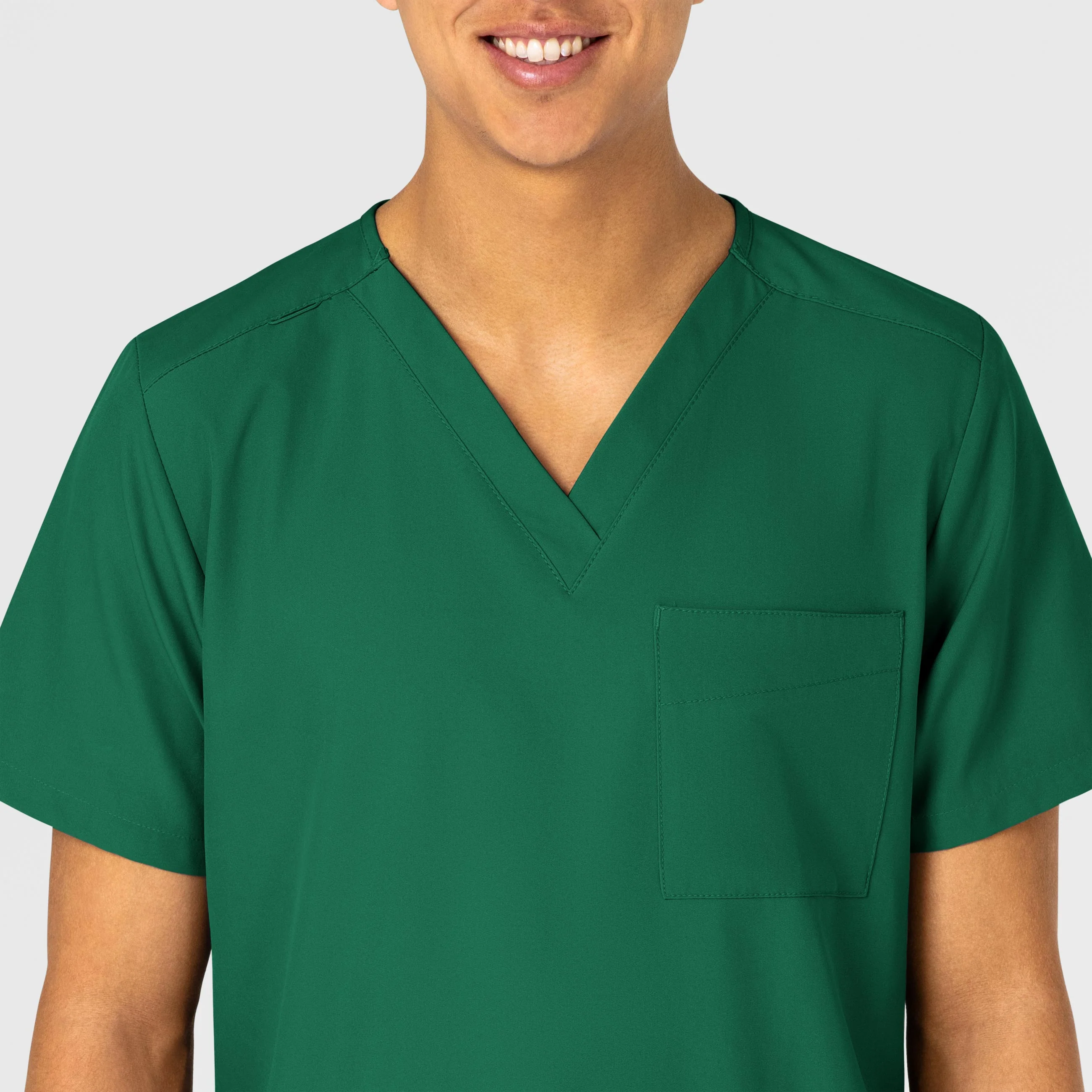W123 Unisex 4 Pocket Utility Scrub Top - Hunter - Image 8