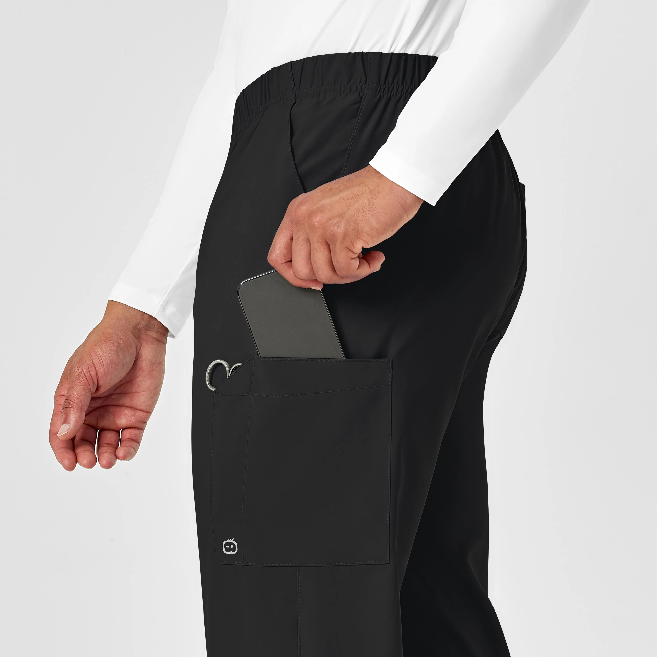 W123 Unisex Multi-Cargo Scrub Pant - Black - Image 11