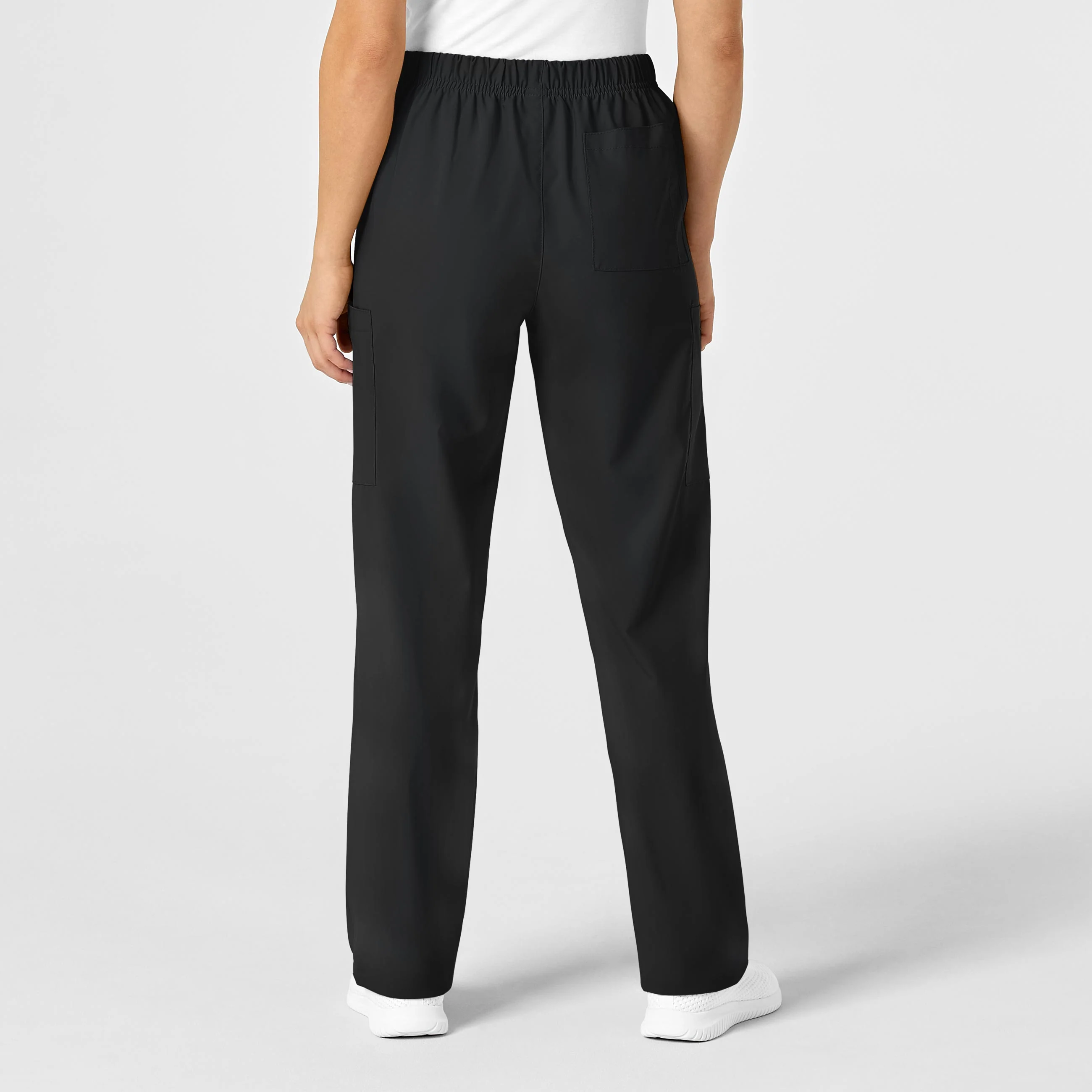 W123 Unisex Multi-Cargo Scrub Pant - Black - Image 3