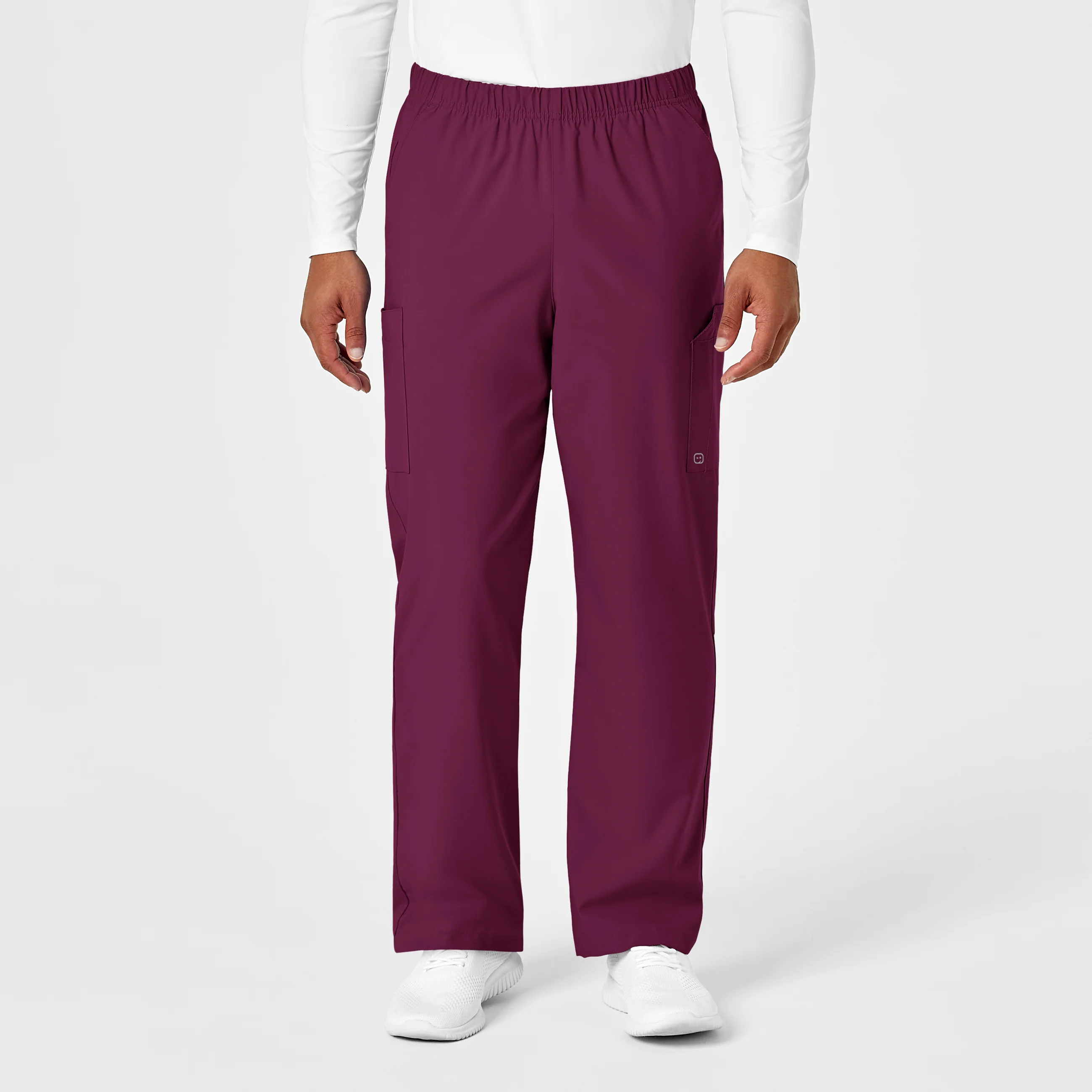 W123 Unisex Multi-Cargo Scrub Pant - Wine - Image 2