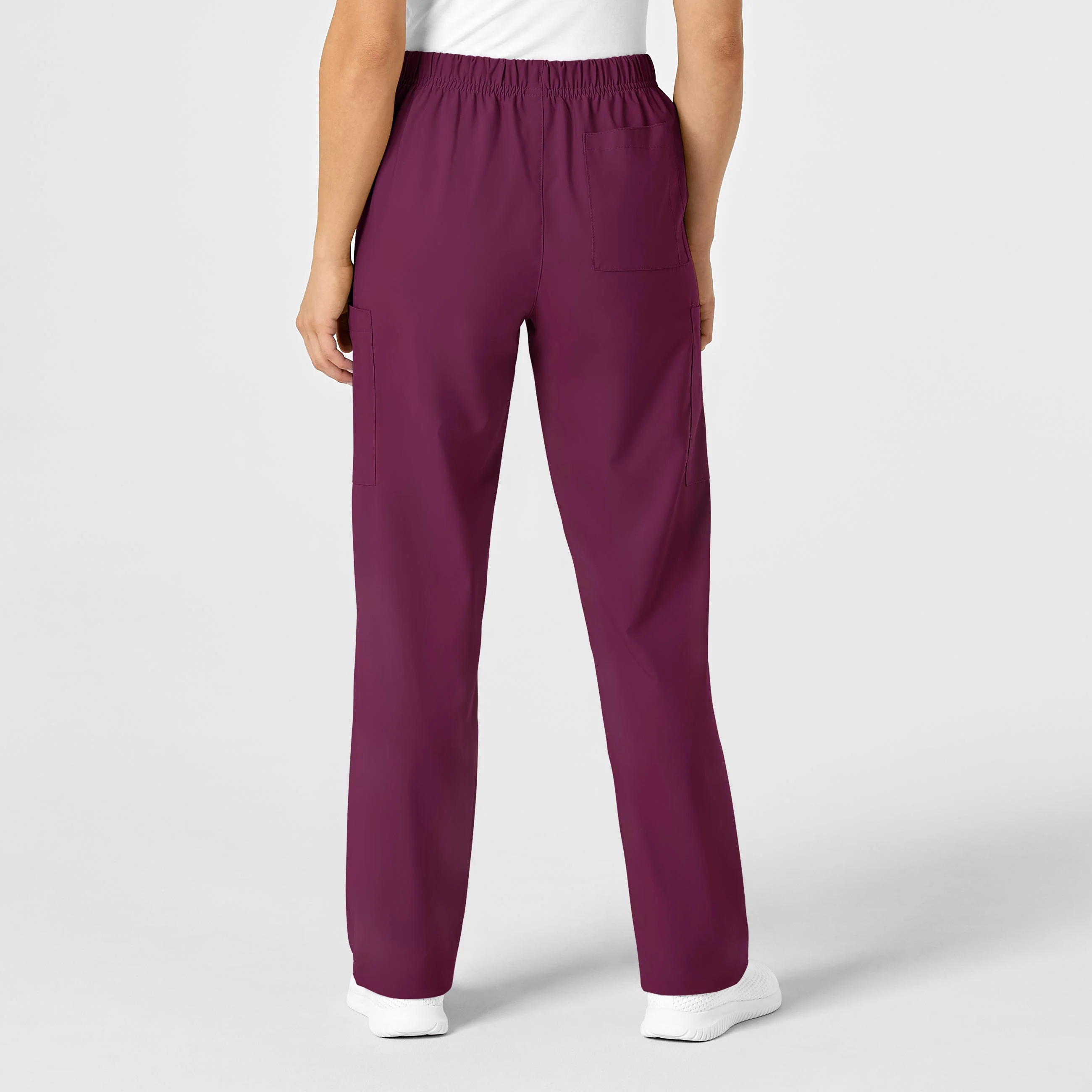 W123 Unisex Multi-Cargo Scrub Pant - Wine - Image 3